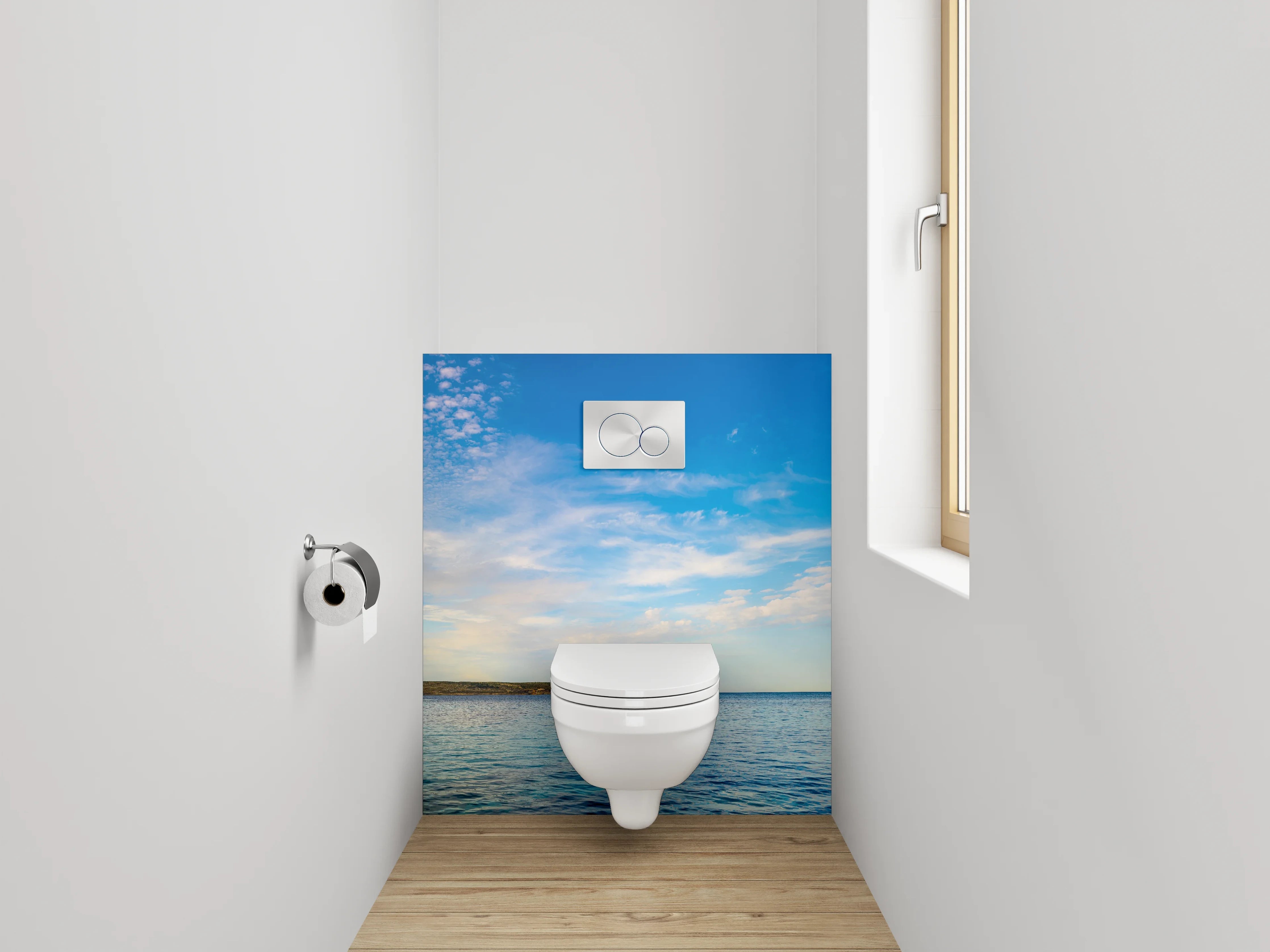WC-Rückwand - Weites Meer mit blauem Himmel