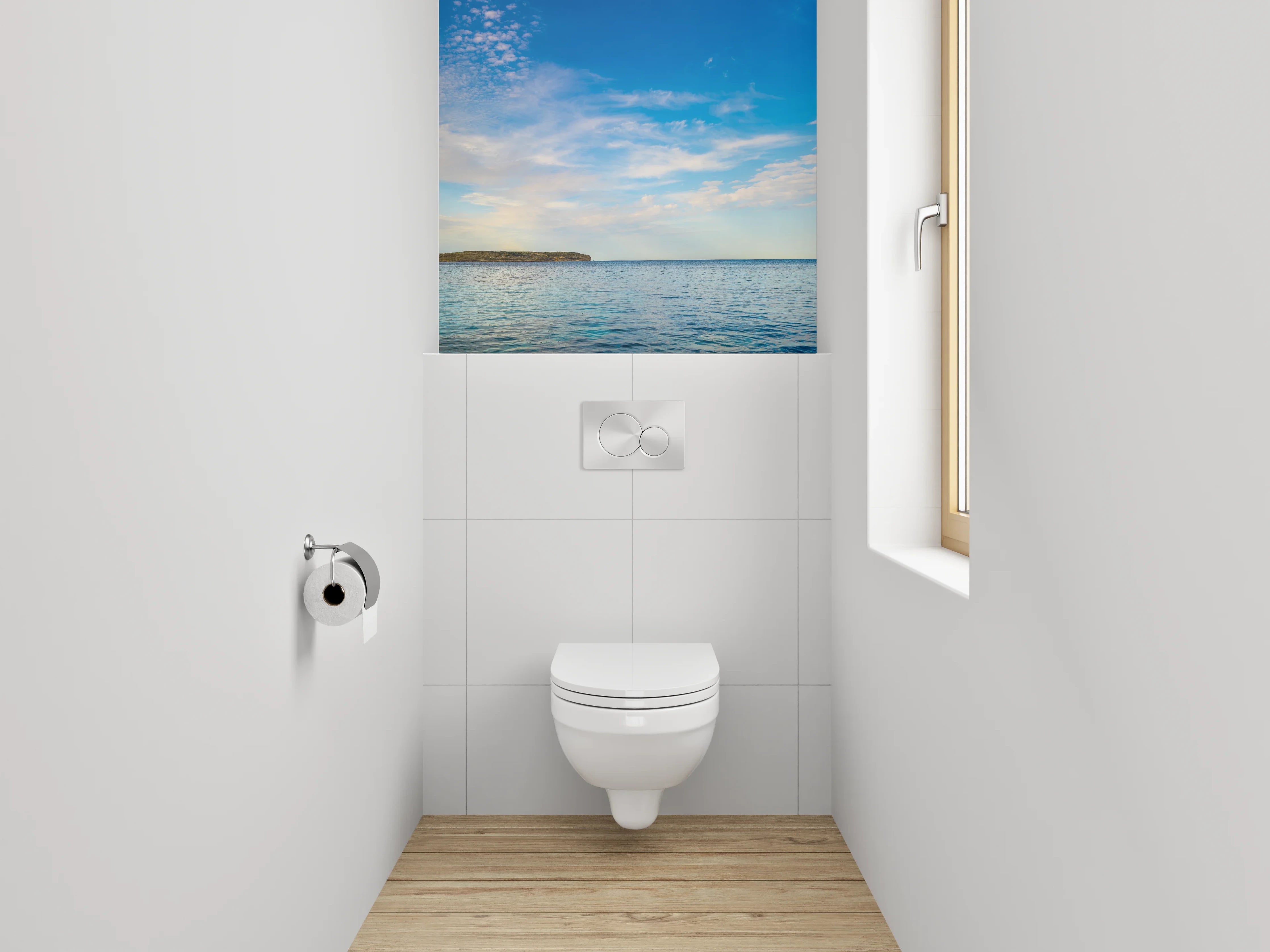 WC-Rückwand - Weites Meer mit blauem Himmel