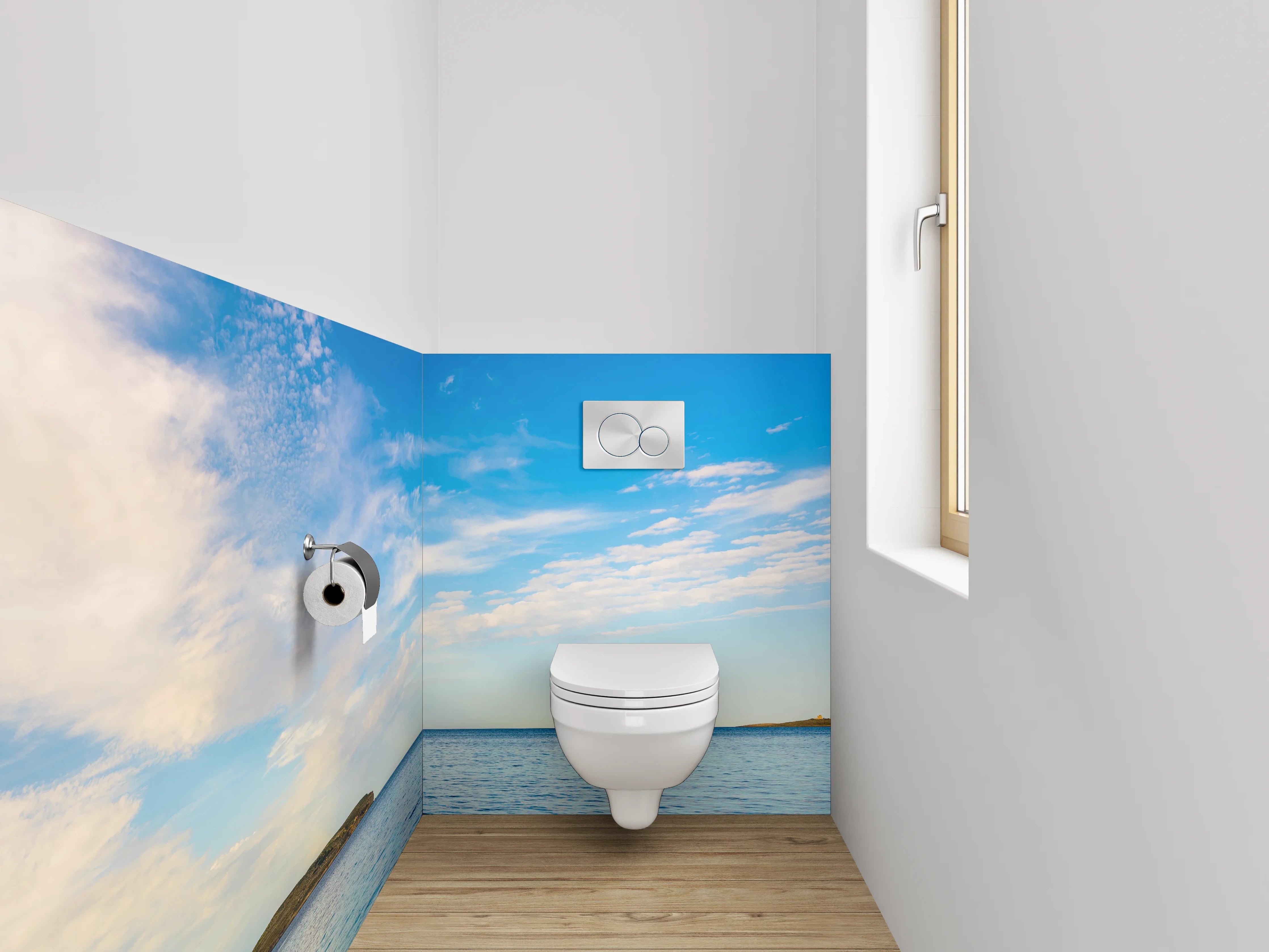 WC-Rückwand - Weites Meer mit blauem Himmel