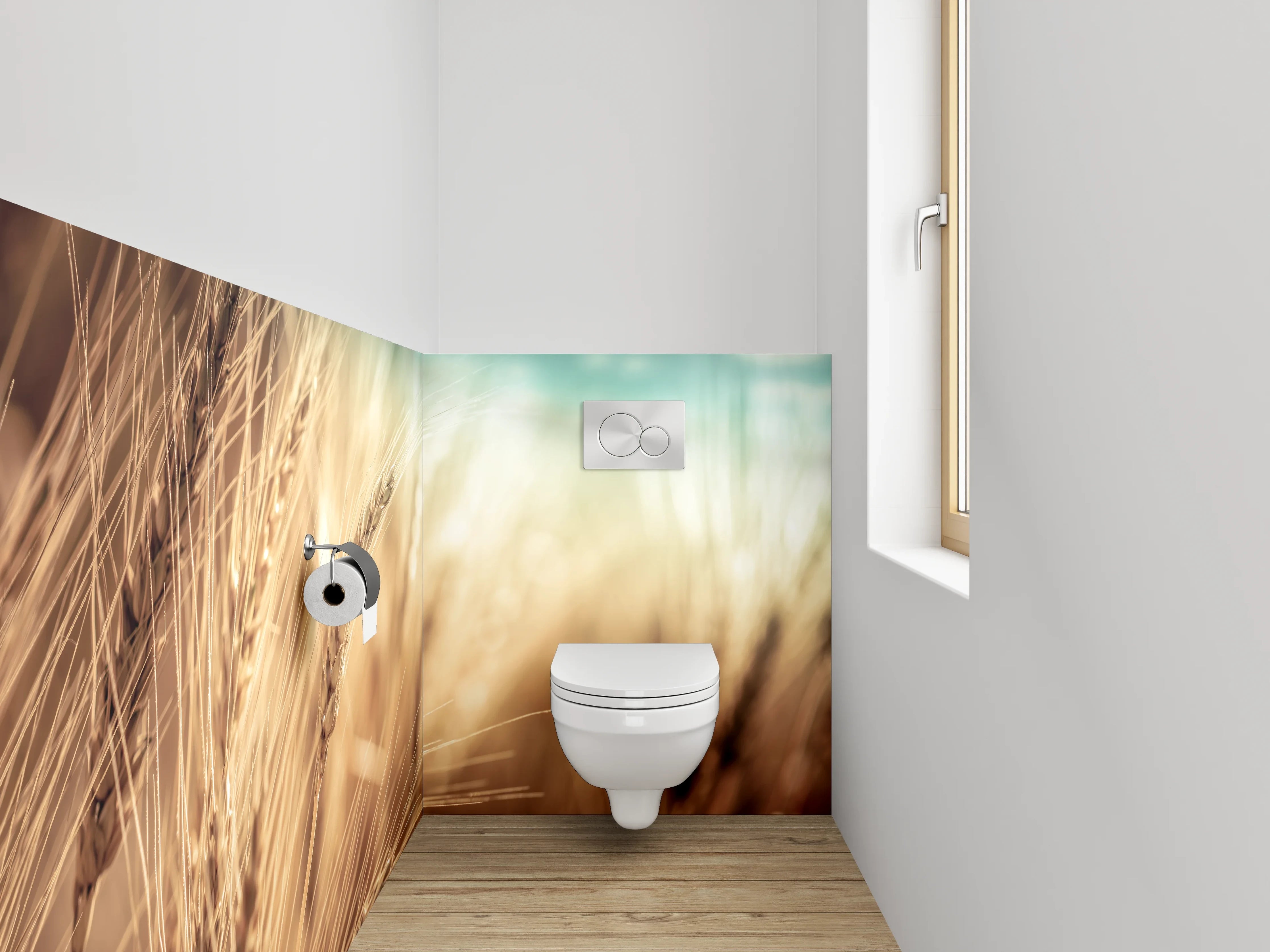 WC-Rückwand - Weizenfeld im Sonnenlicht – Natur Deko