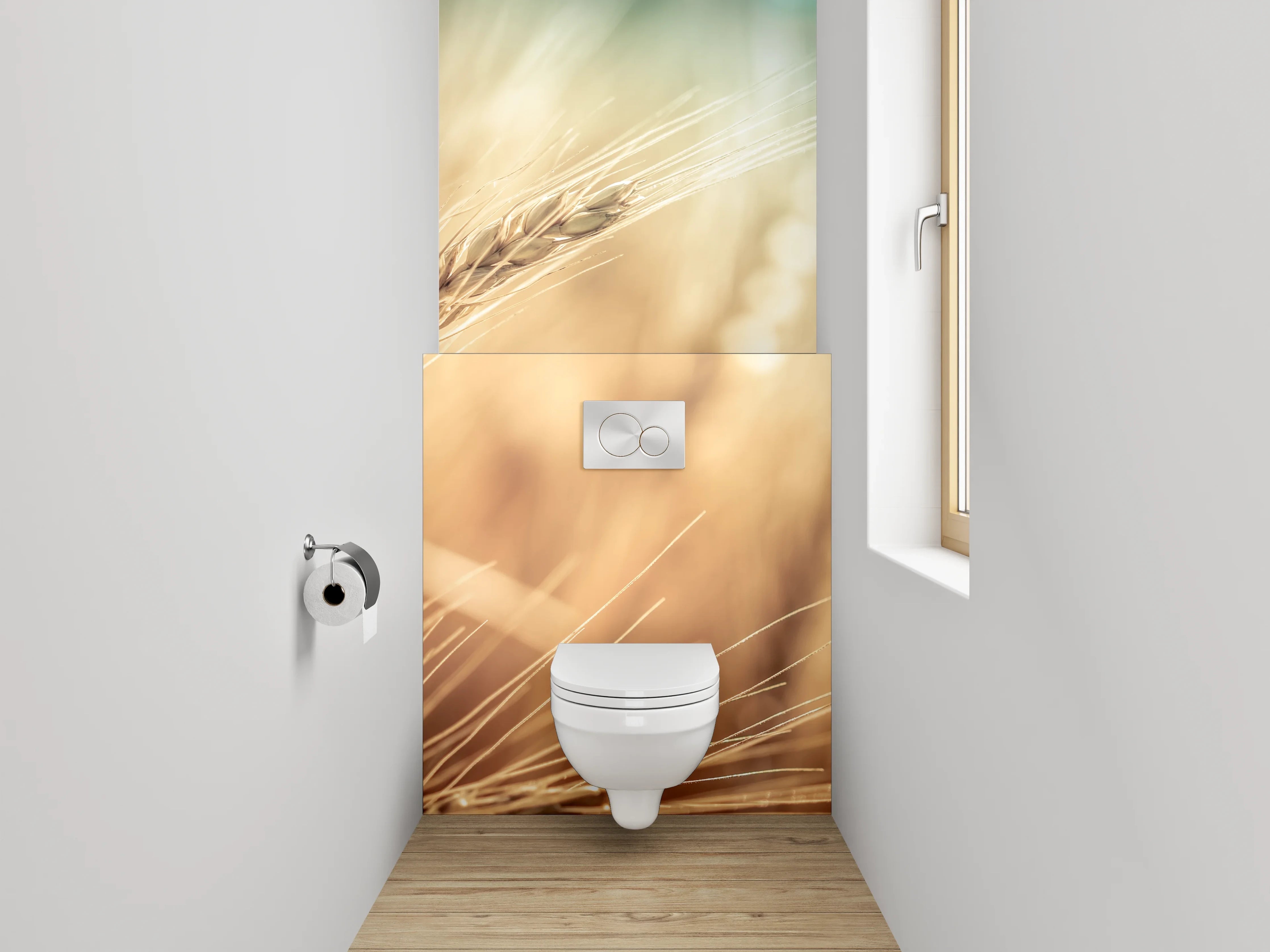 WC-Rückwand - Weizenfeld im Sonnenlicht – Natur Deko