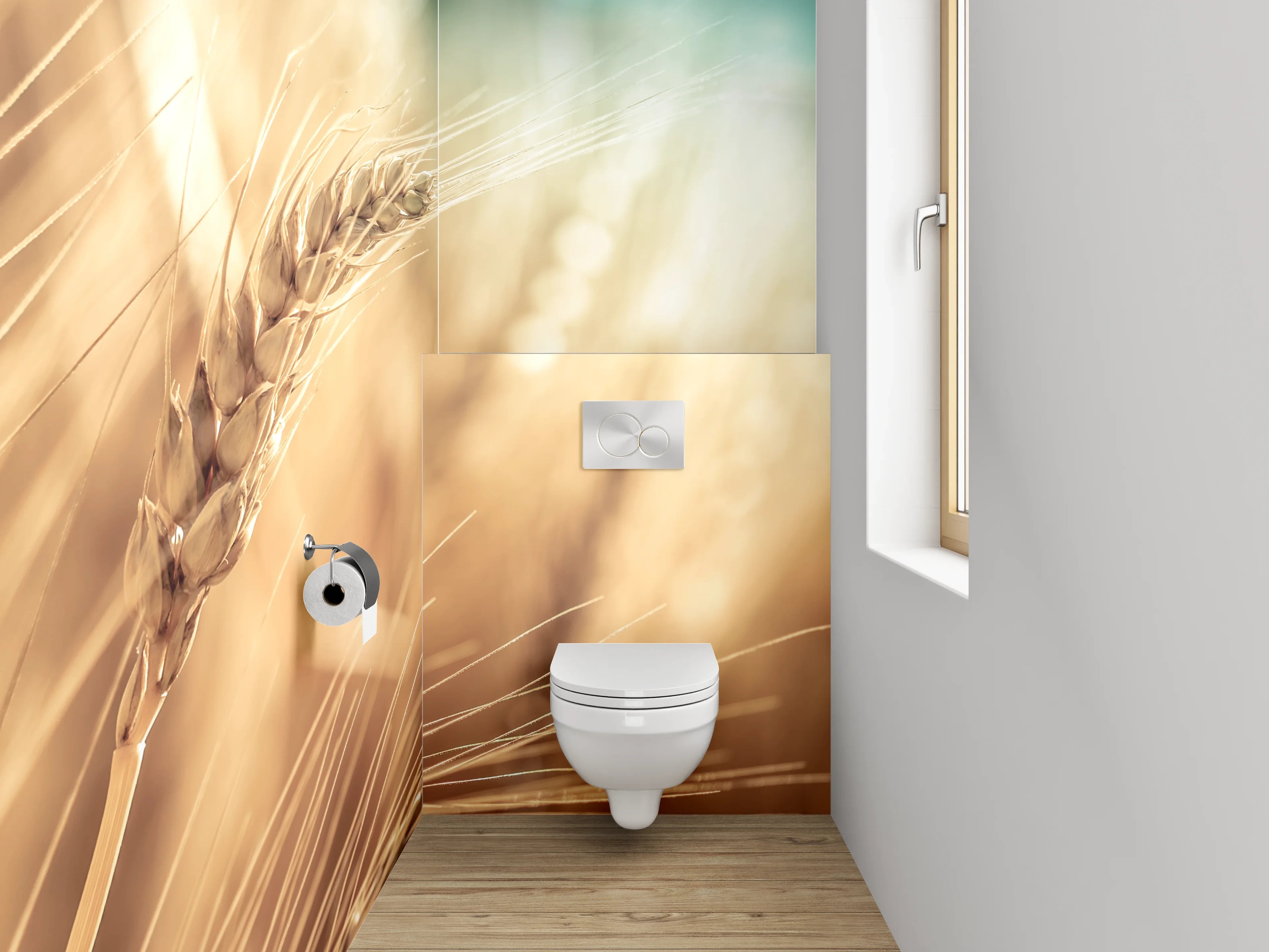 WC-Rückwand - Weizenfeld im Sonnenlicht – Natur Deko