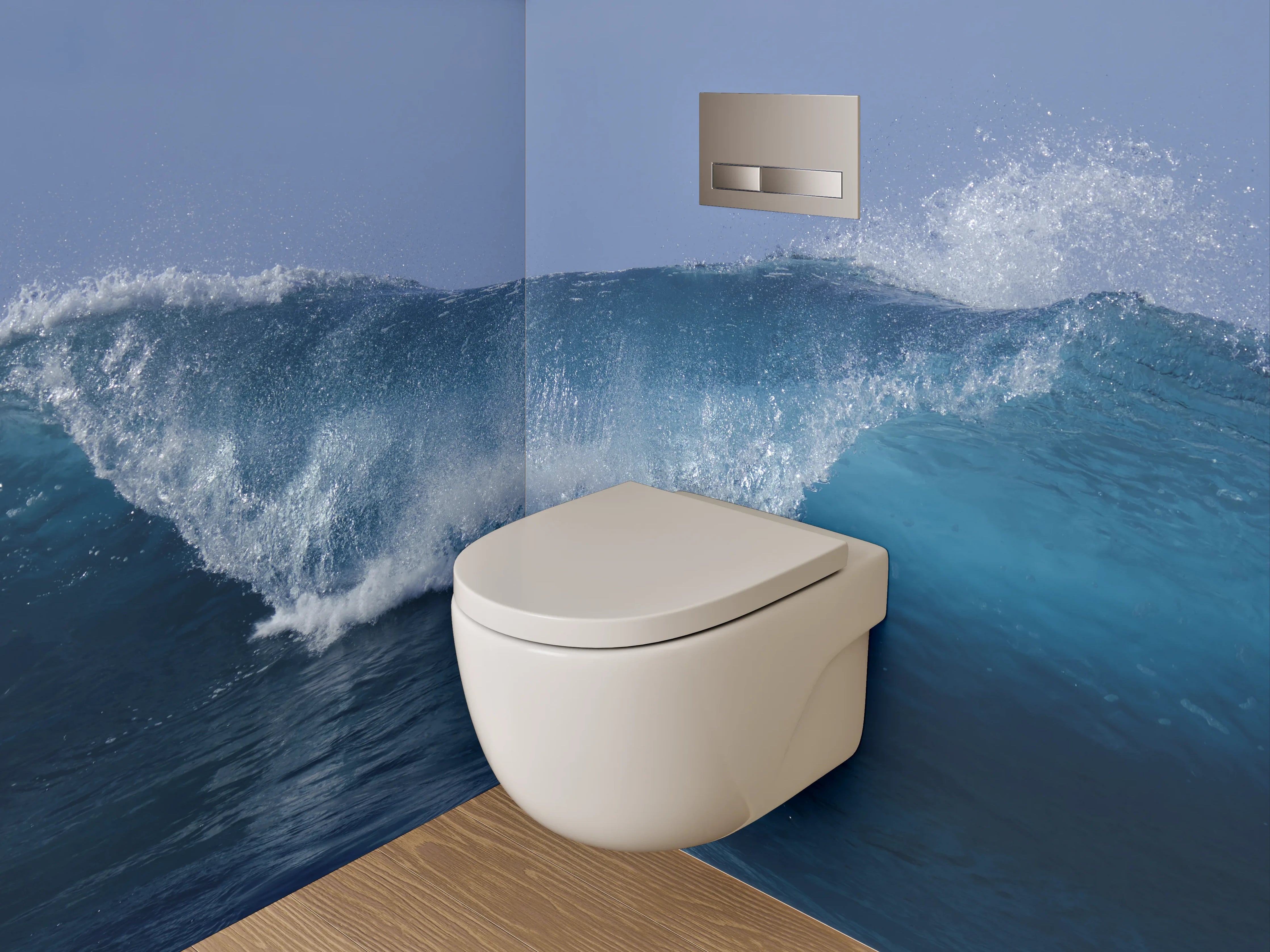 WC-Rückwand - Welle im Ozean – Meer Wasser Dynamik