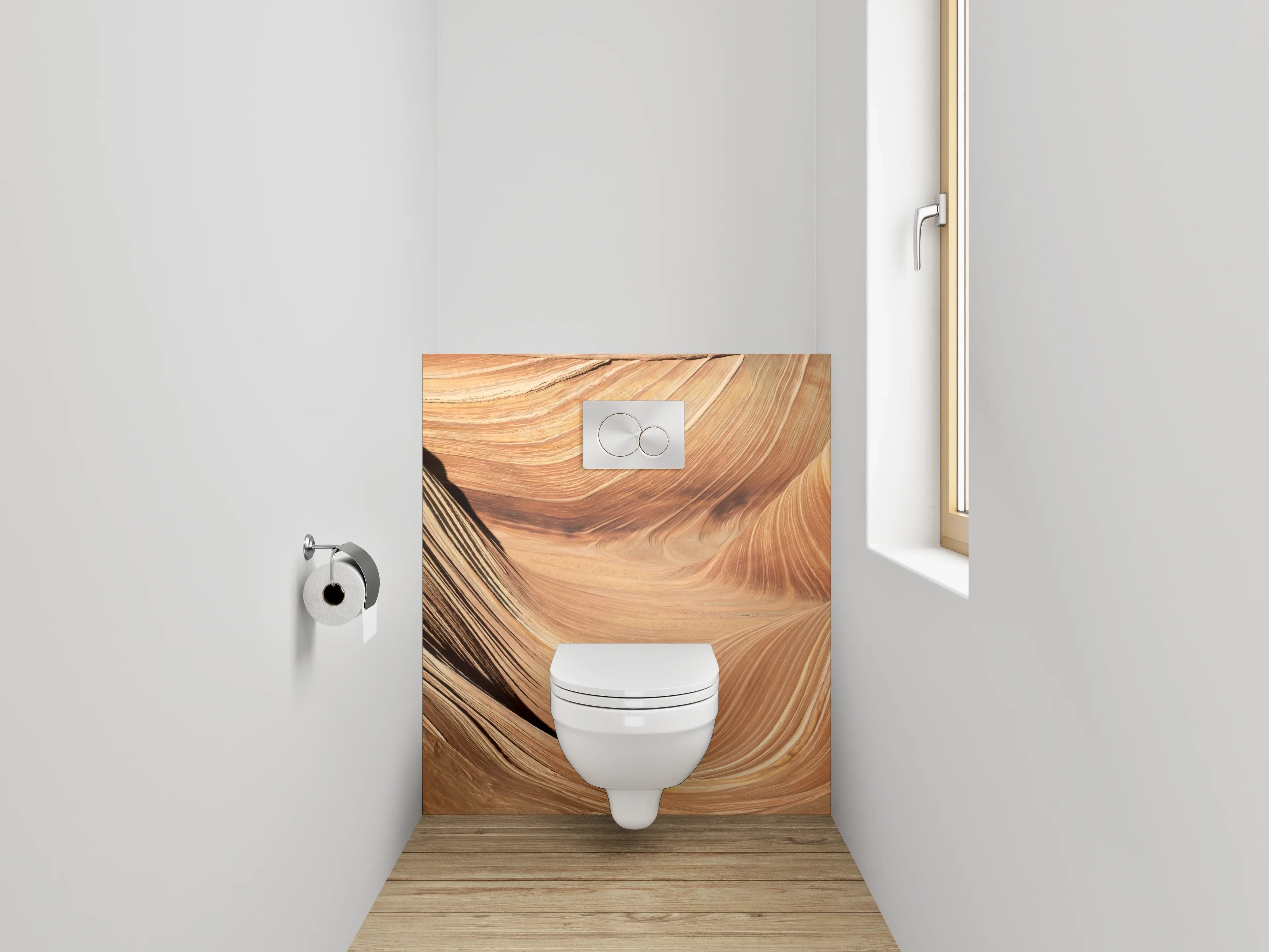 WC-Rückwand - Wellenförmige Sandsteinformation Natur
