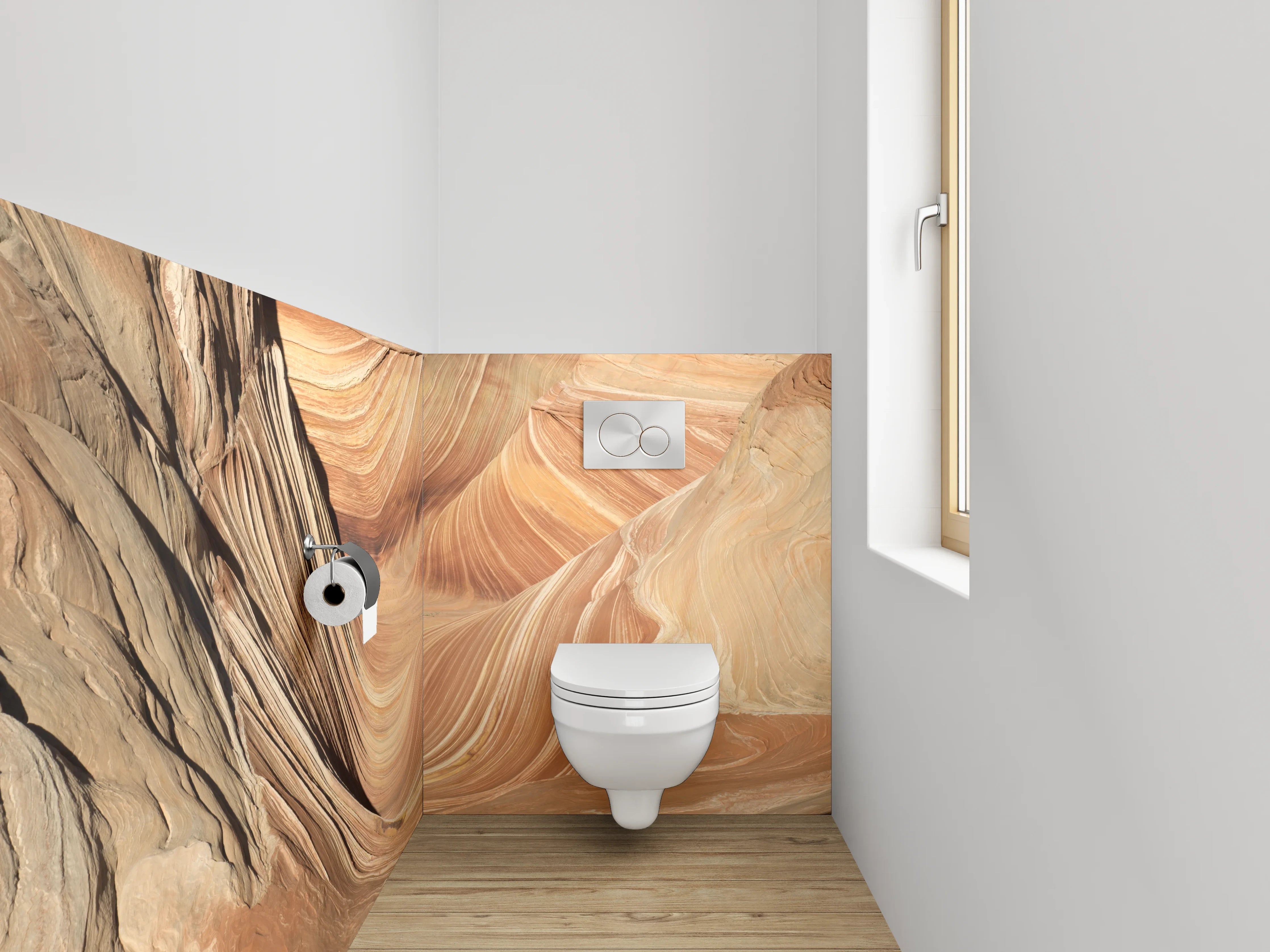 WC-Rückwand - Wellenförmige Sandsteinformation Natur
