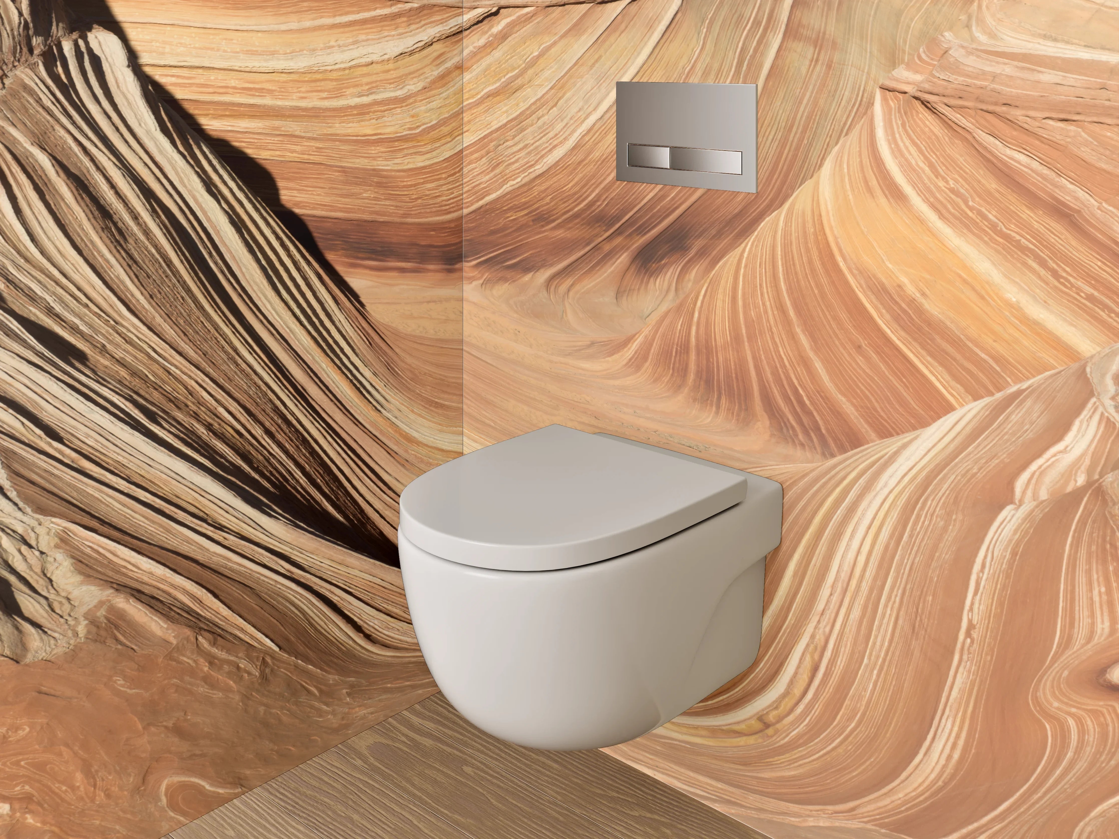 WC-Rückwand - Wellenförmige Sandsteinformation Natur