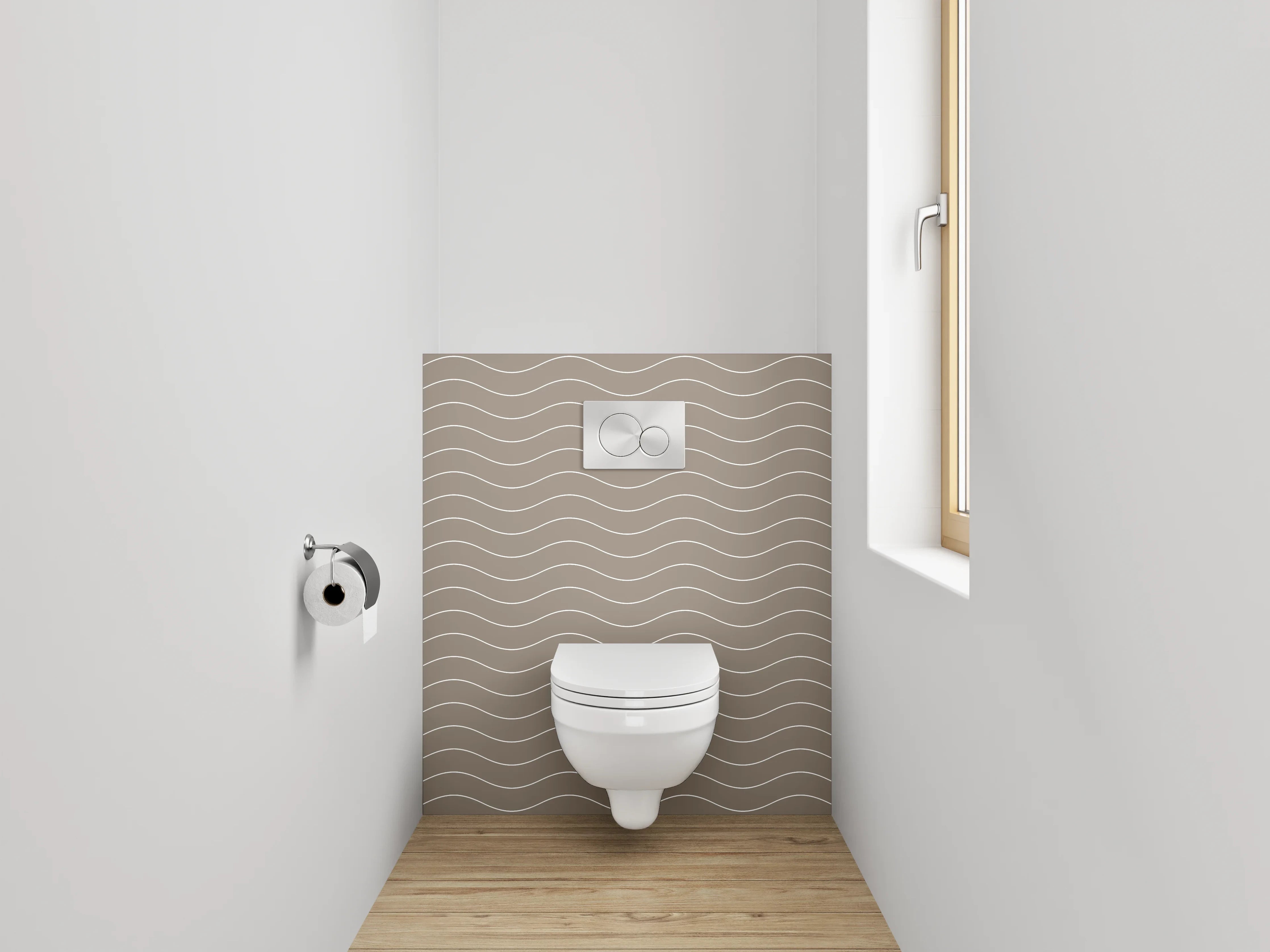 WC-Rückwand - Wellenmuster Beige Minimalistisch