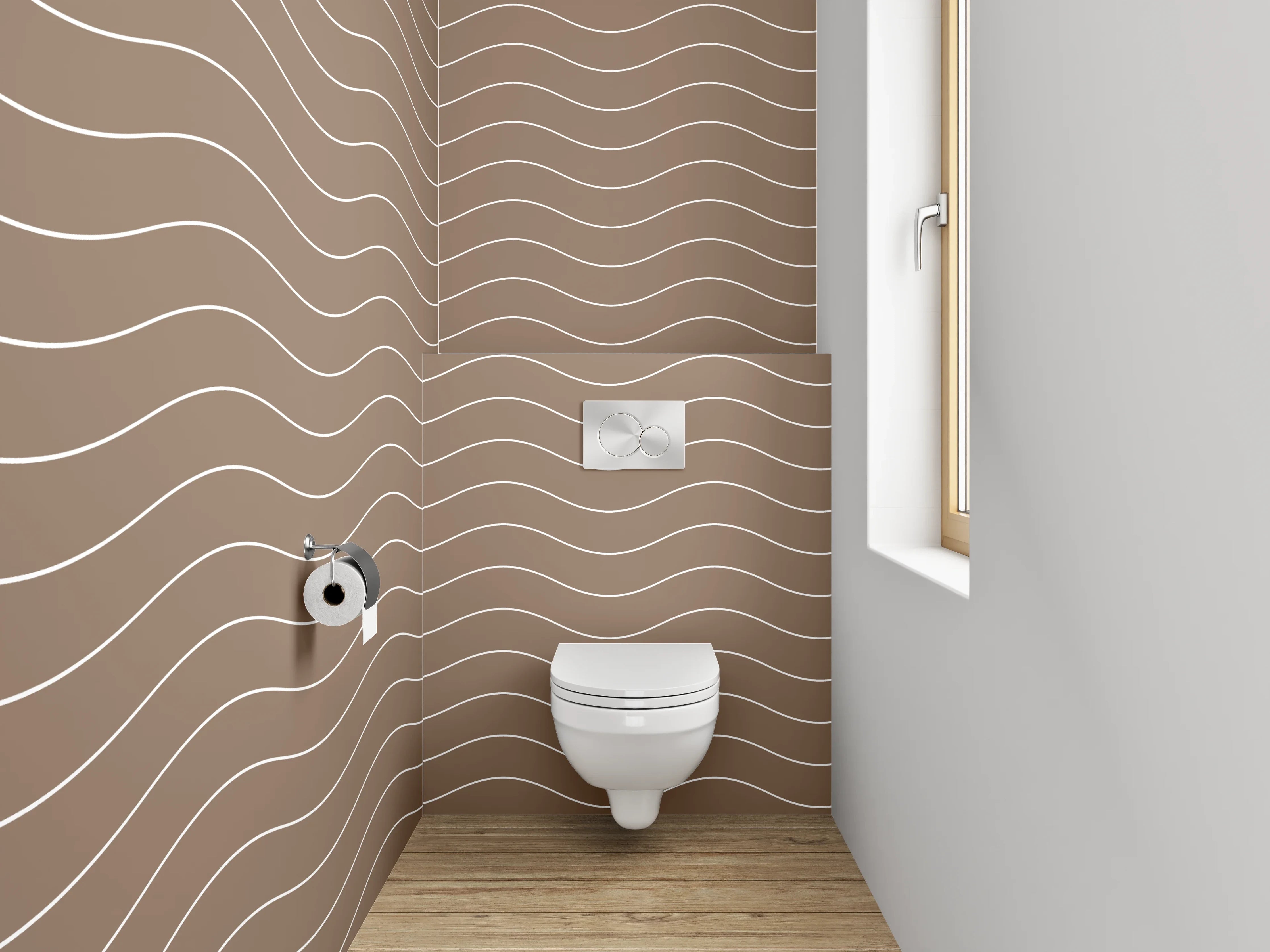 WC-Rückwand - Wellenmuster Braun Modern