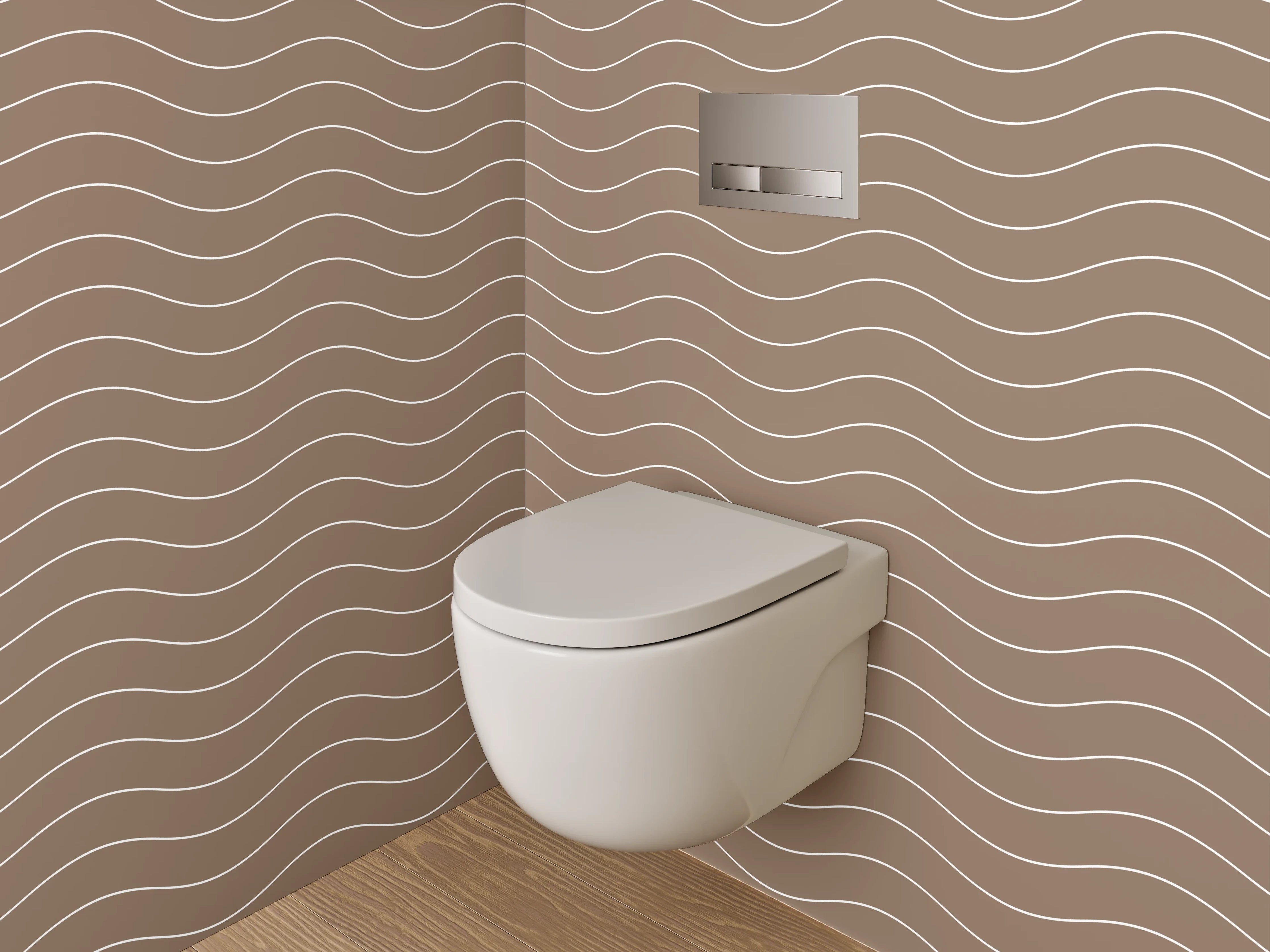 WC-Rückwand - Wellenmuster Braun Modern