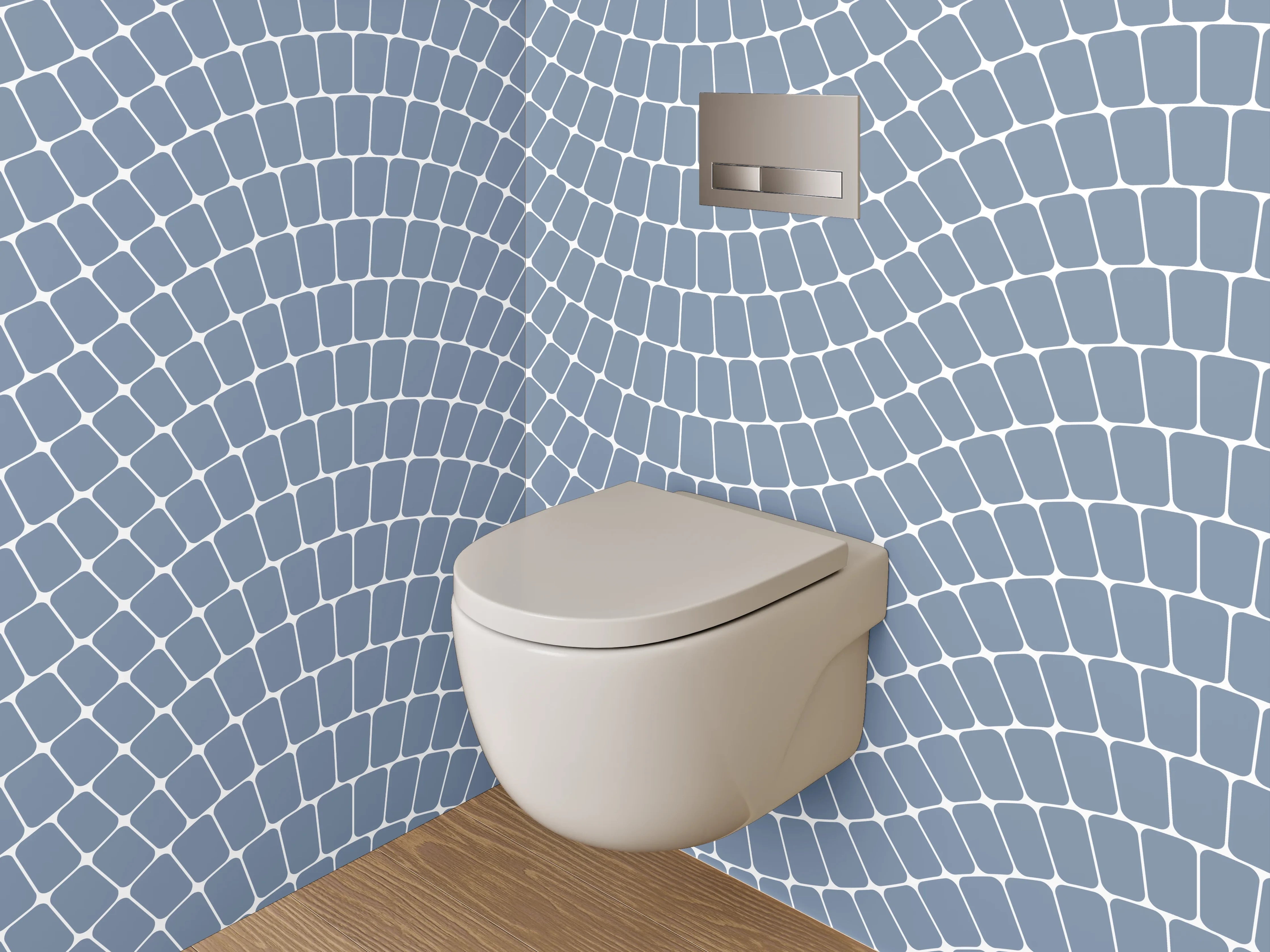 WC-Rückwand - Wellenmuster Grau Weiß Modern