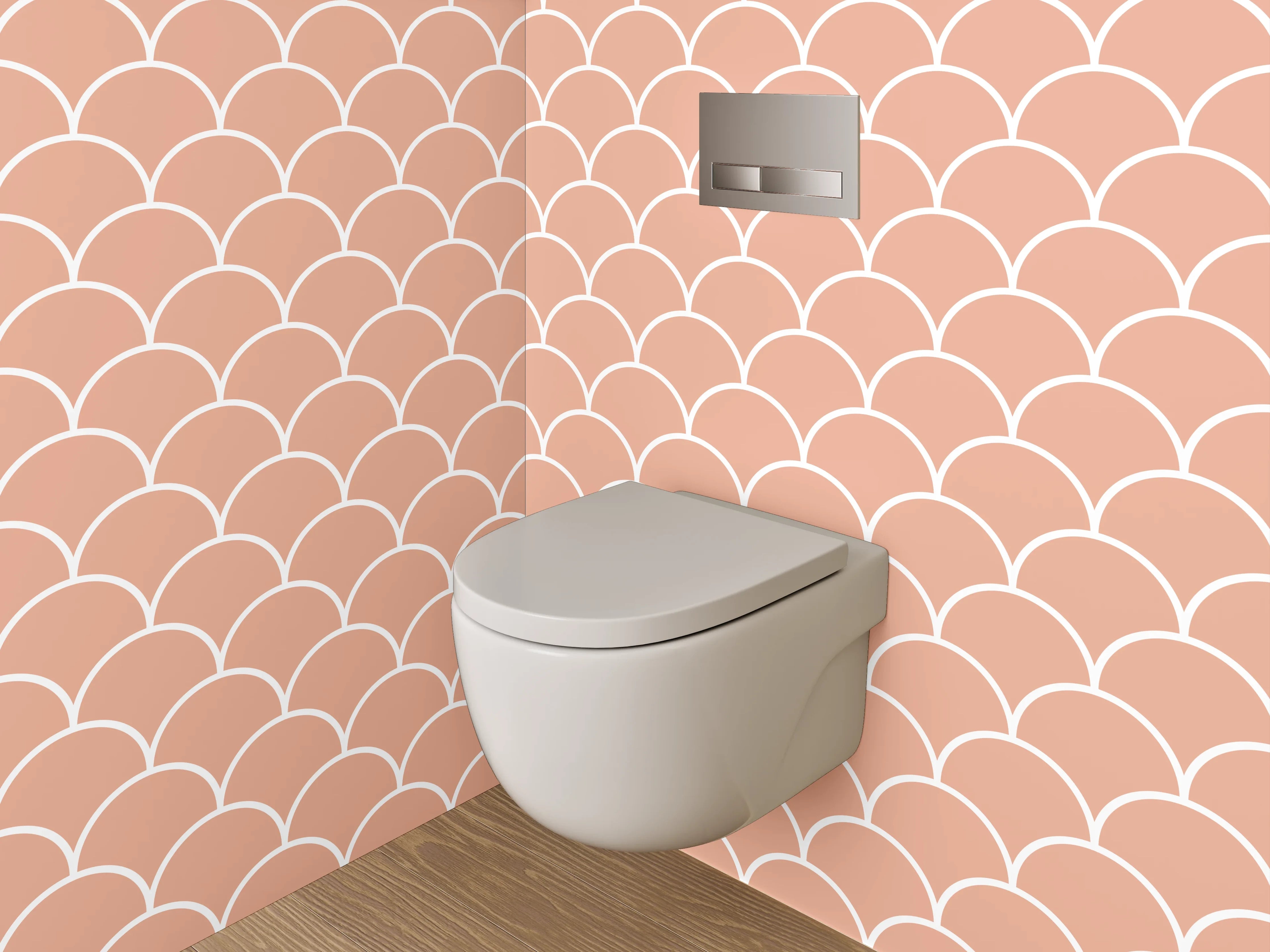 WC-Rückwand - Wellenmuster Rosa Beige