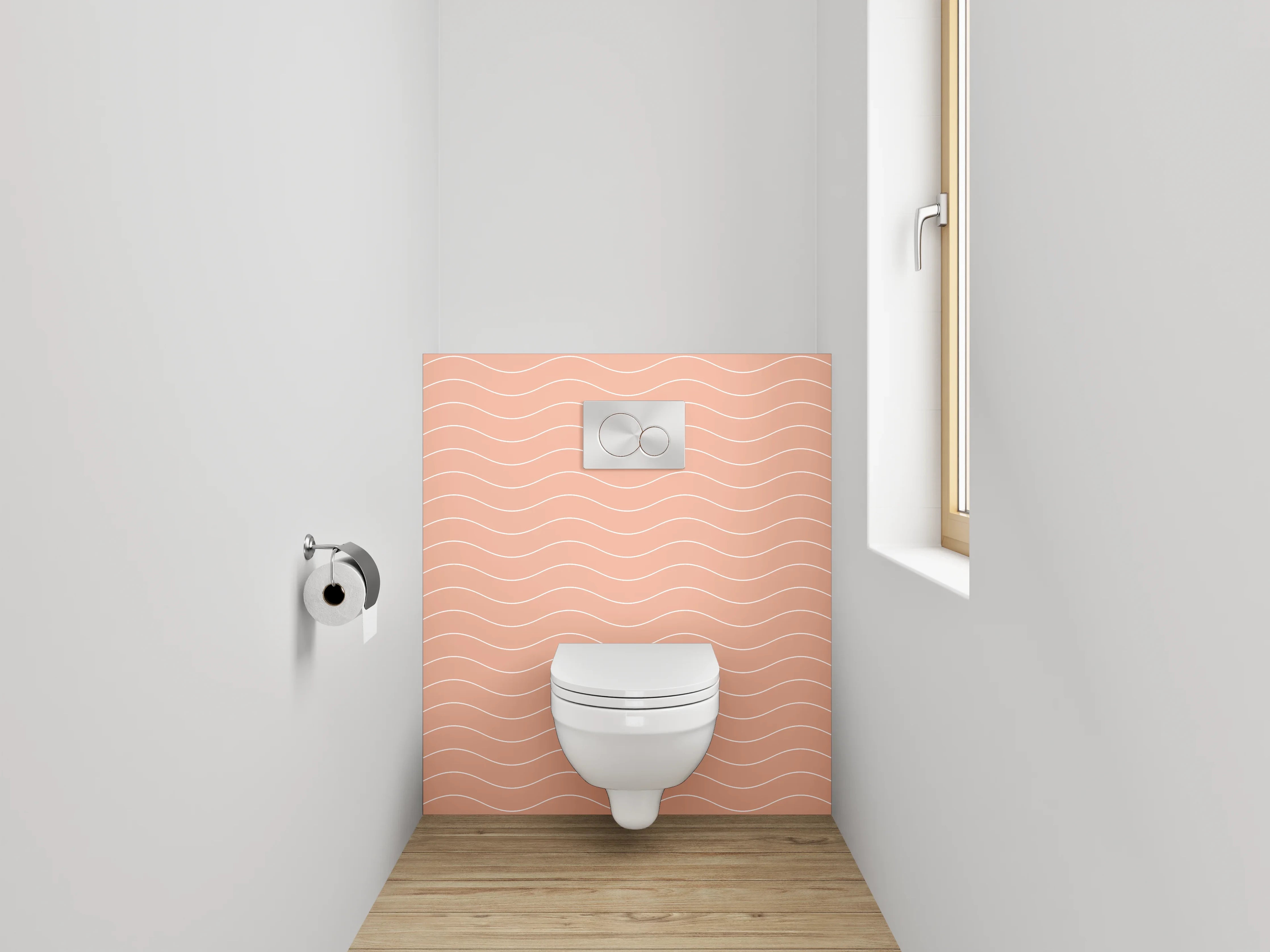 WC-Rückwand - Wellenmuster in Apricot