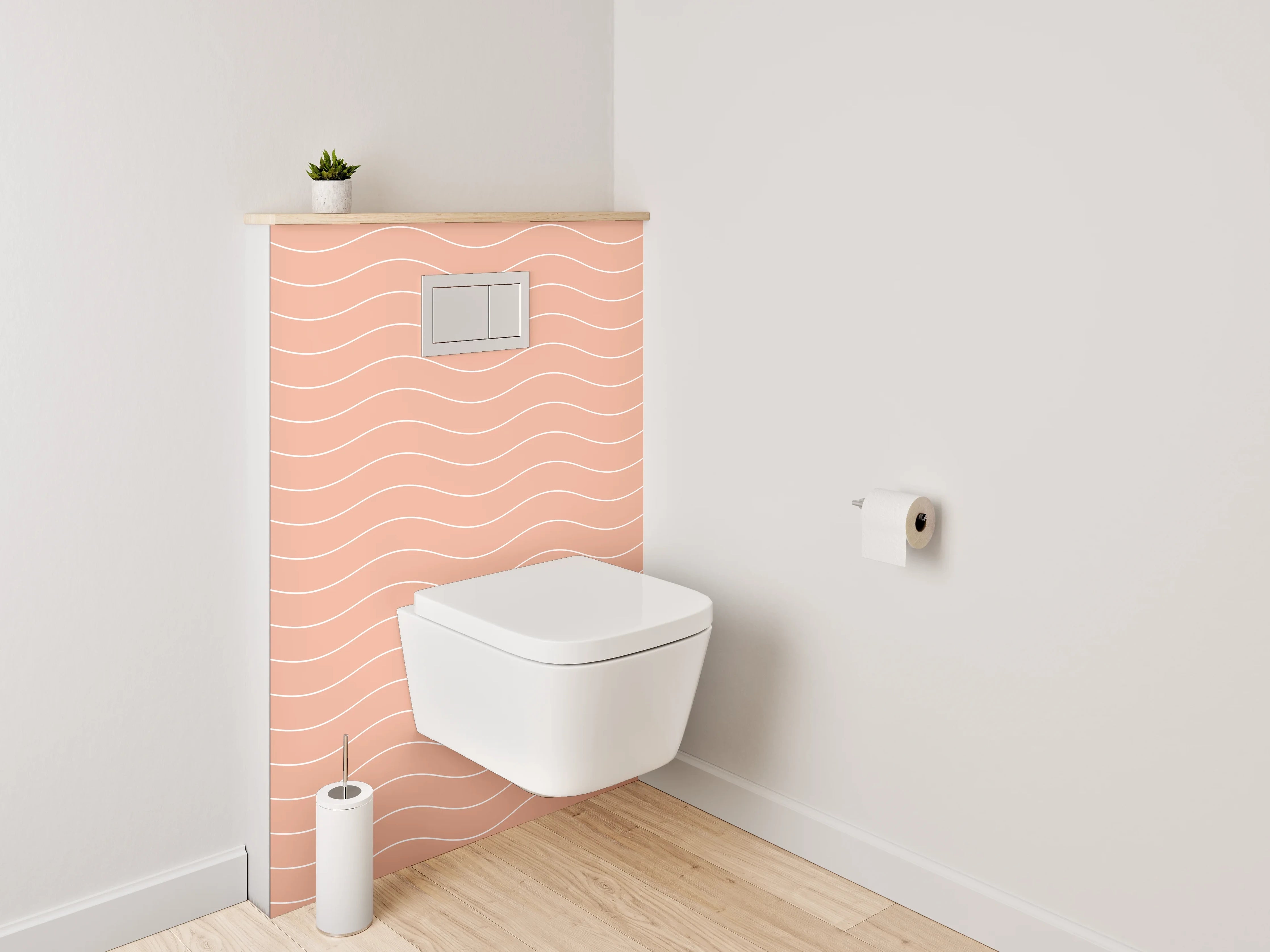 WC-Rückwand - Wellenmuster in Apricot