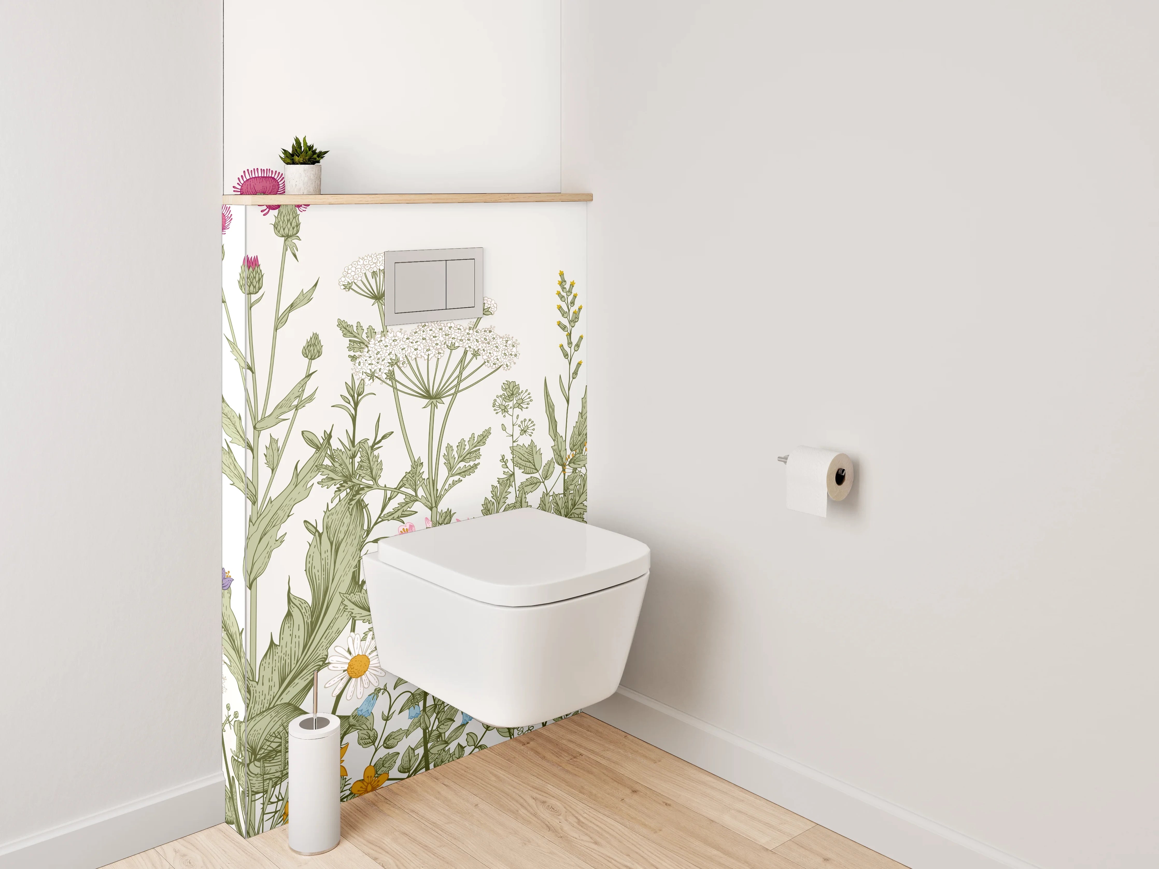 WC-Rückwand - Wiese aus Wildblumen Illustration