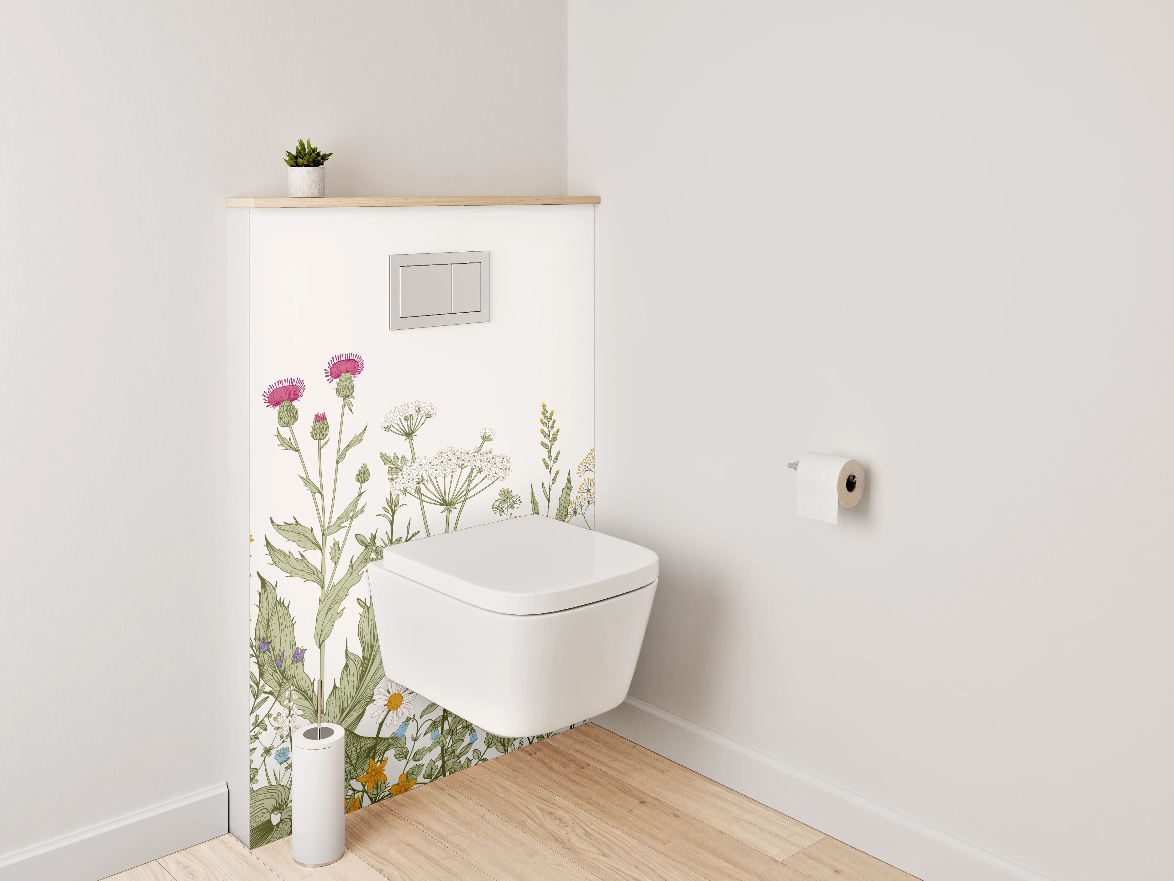 WC-Rückwand - Wiese aus Wildblumen Illustration