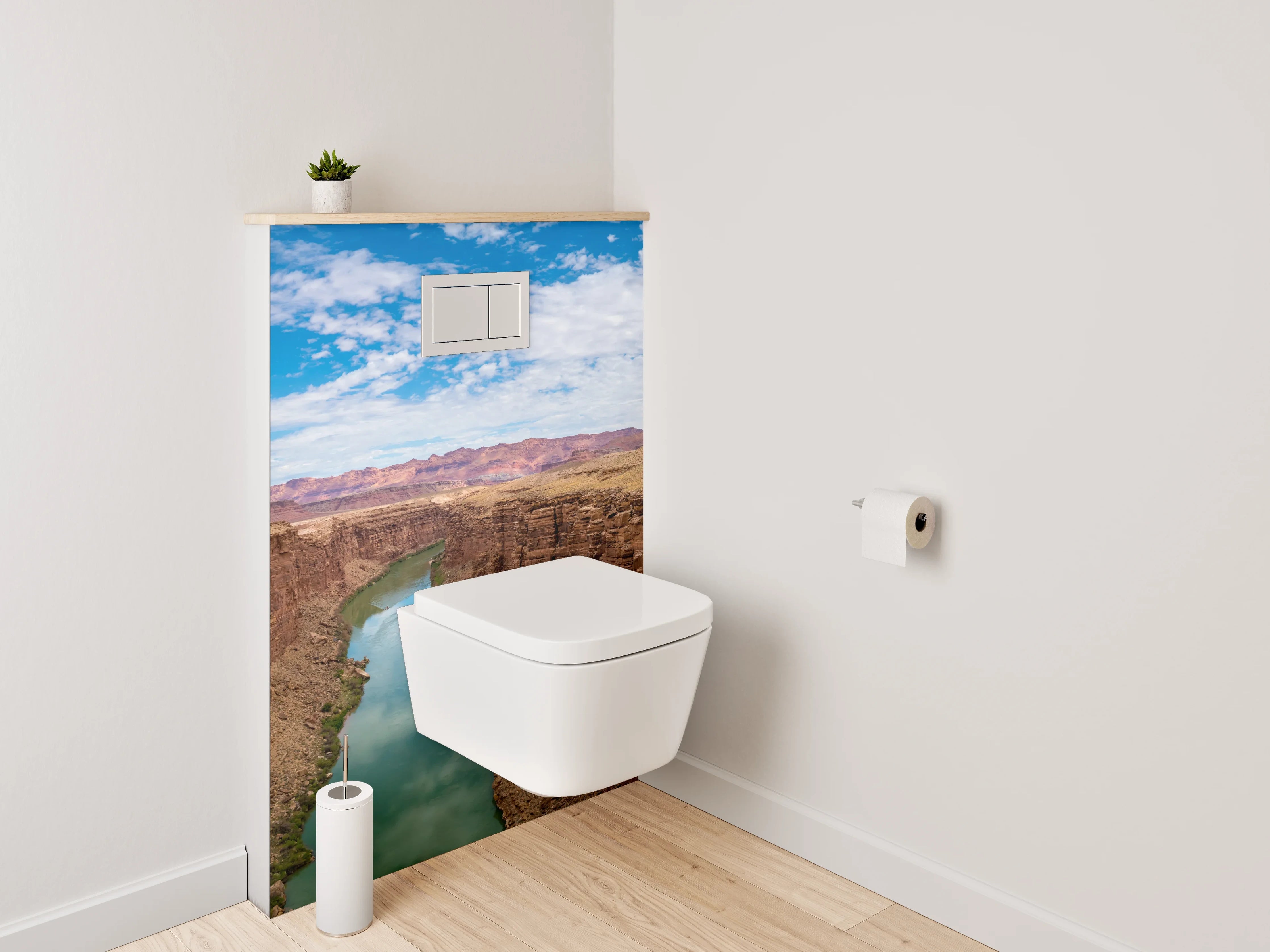 WC-Rückwand - Wilder Canyon mit Flusspanorama