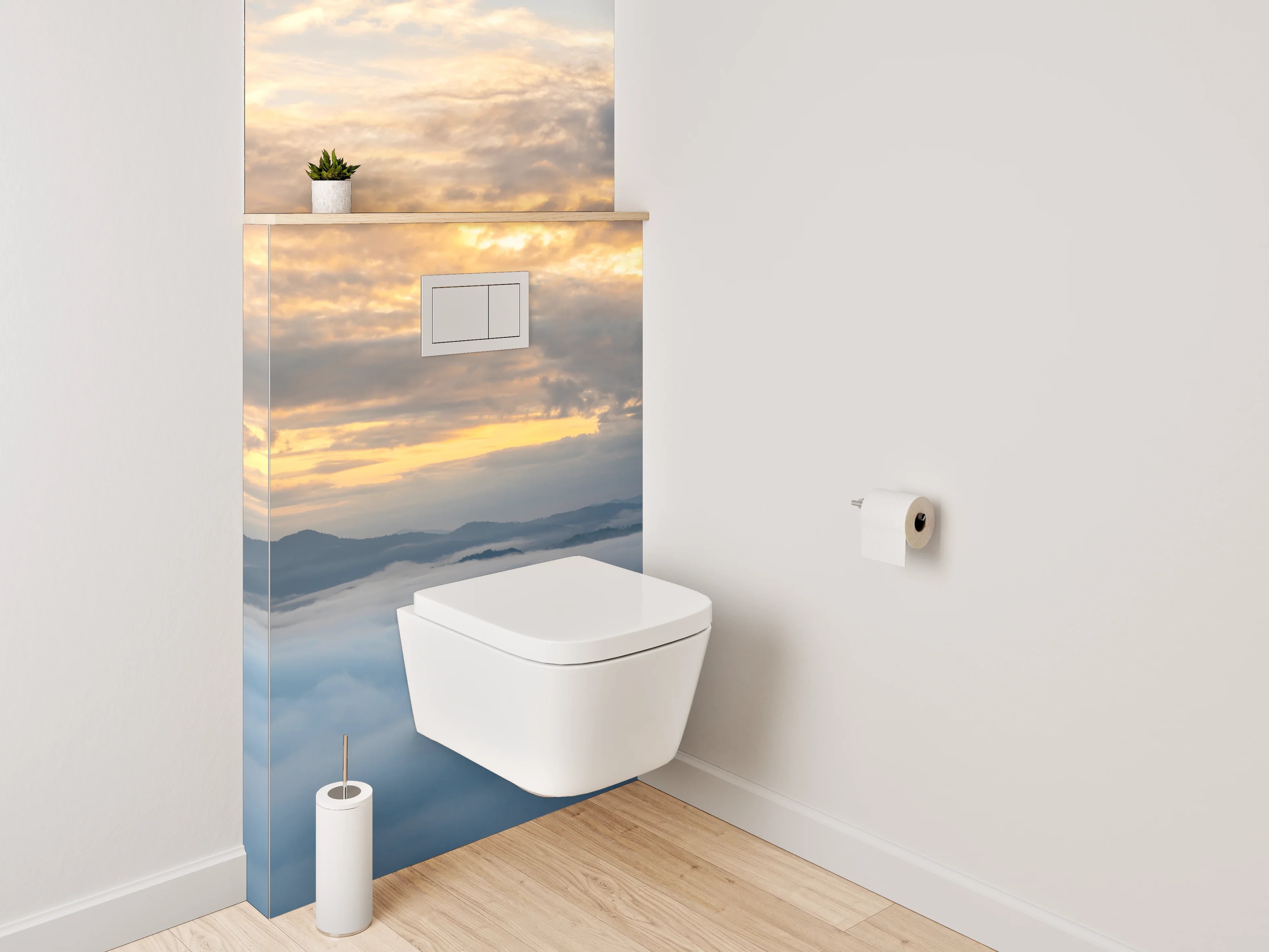WC-Rückwand - Wolkenmeer mit Berglandschaft Sonnenaufgang