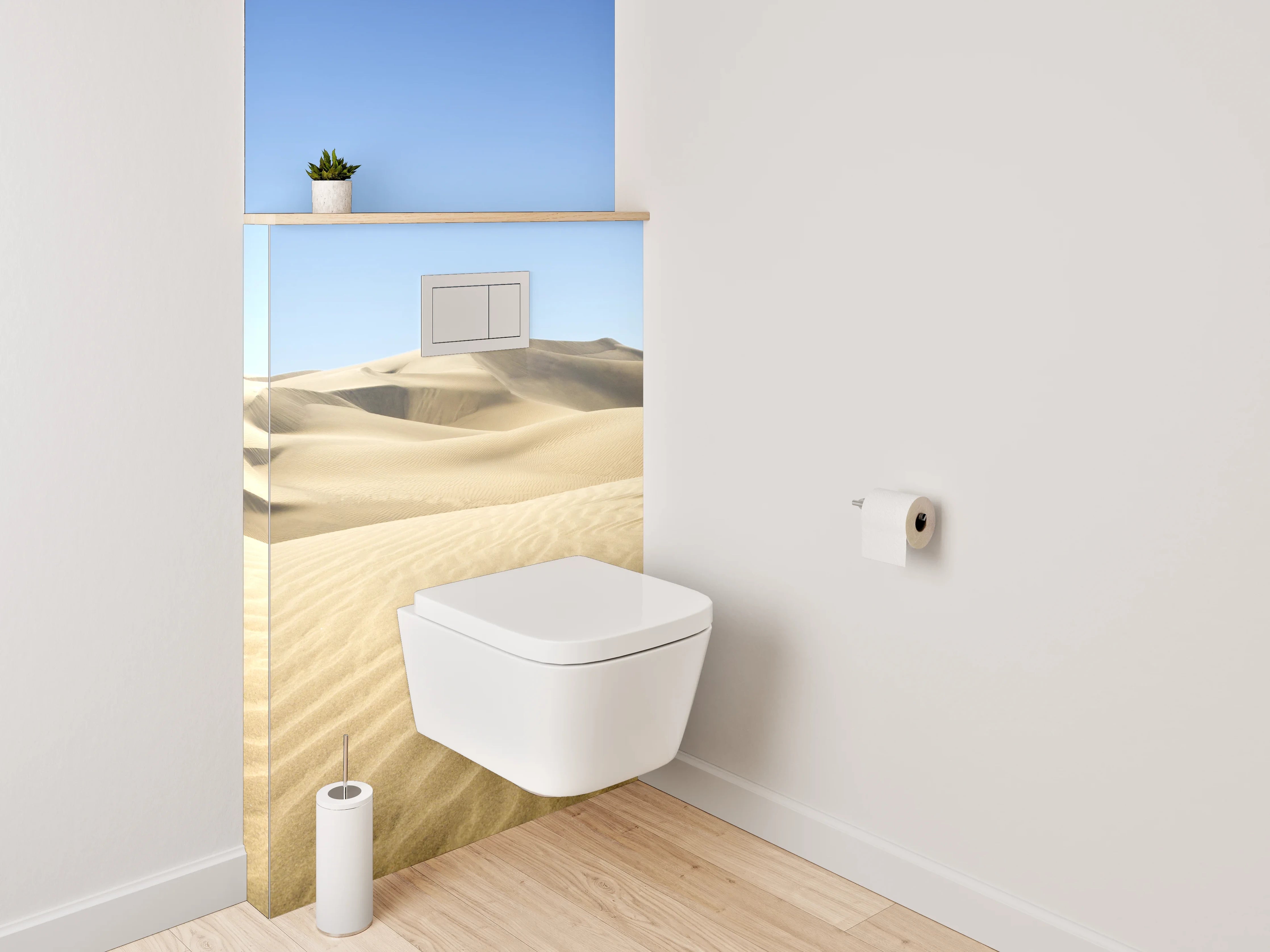 WC-Rückwand - Wüste Dünen unter blauem Himmel