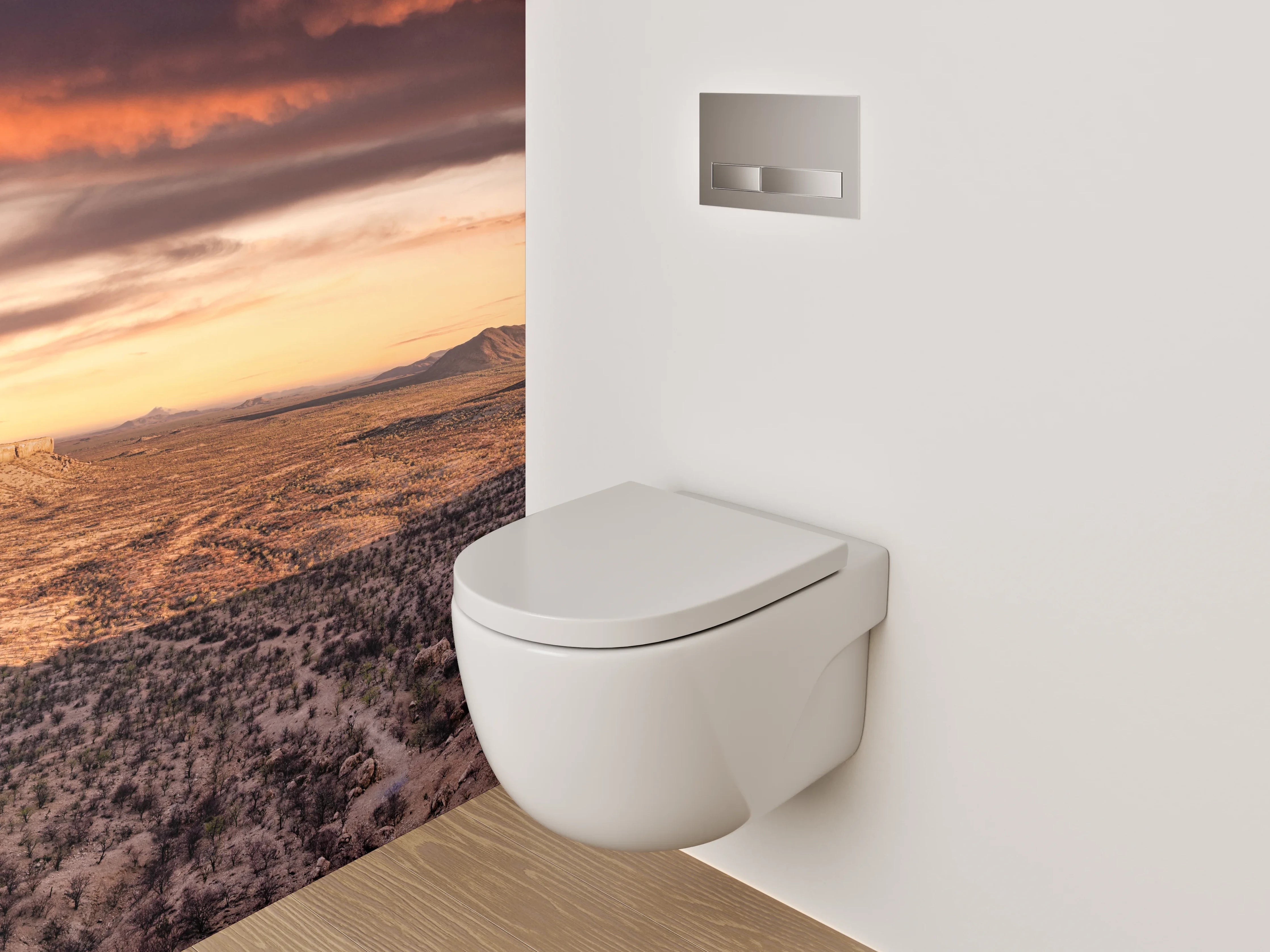 WC-Rückwand - Wüstenlandschaft bei Sonnenuntergang Panorama