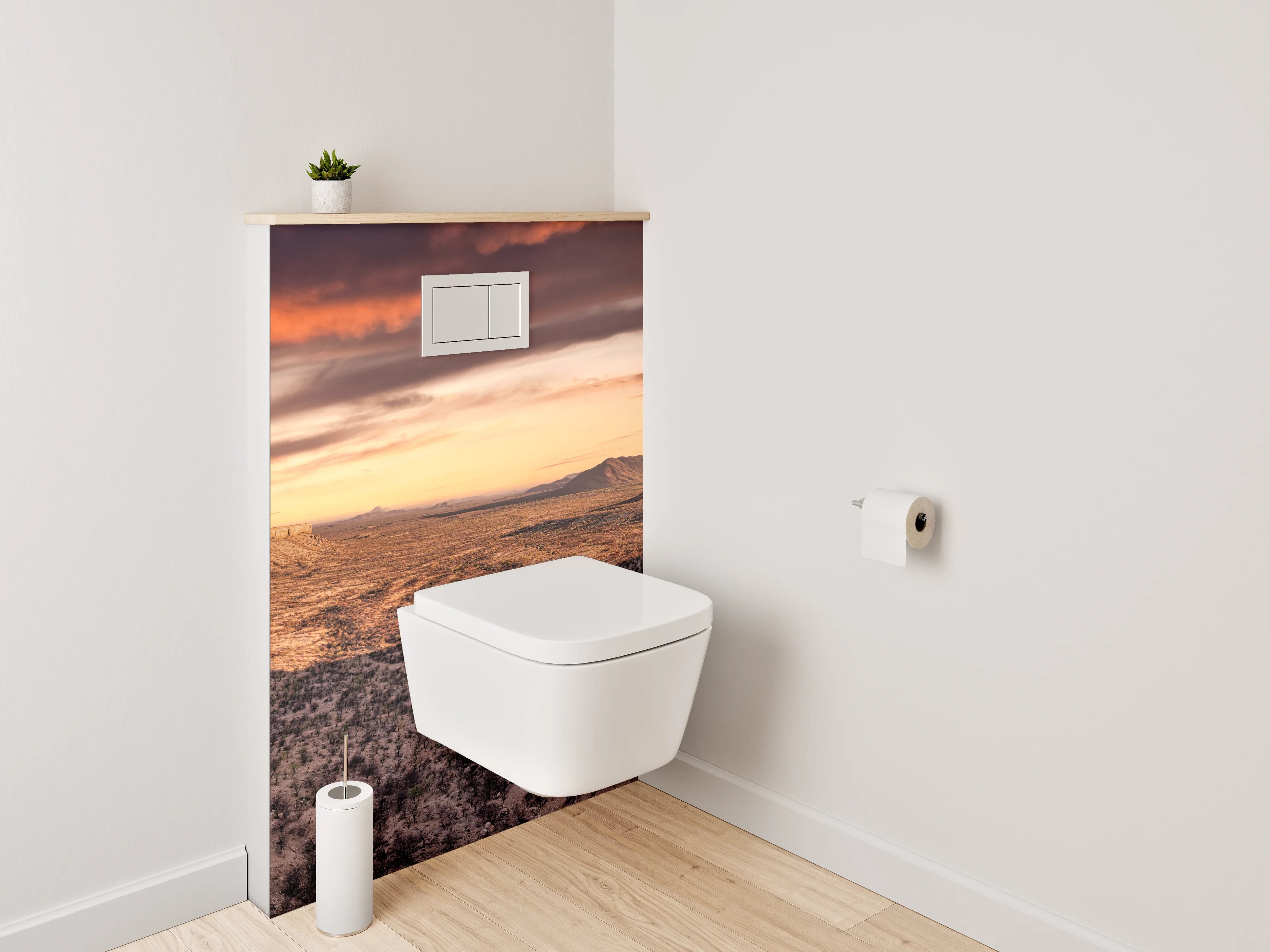 WC-Rückwand - Wüstenlandschaft bei Sonnenuntergang Panorama