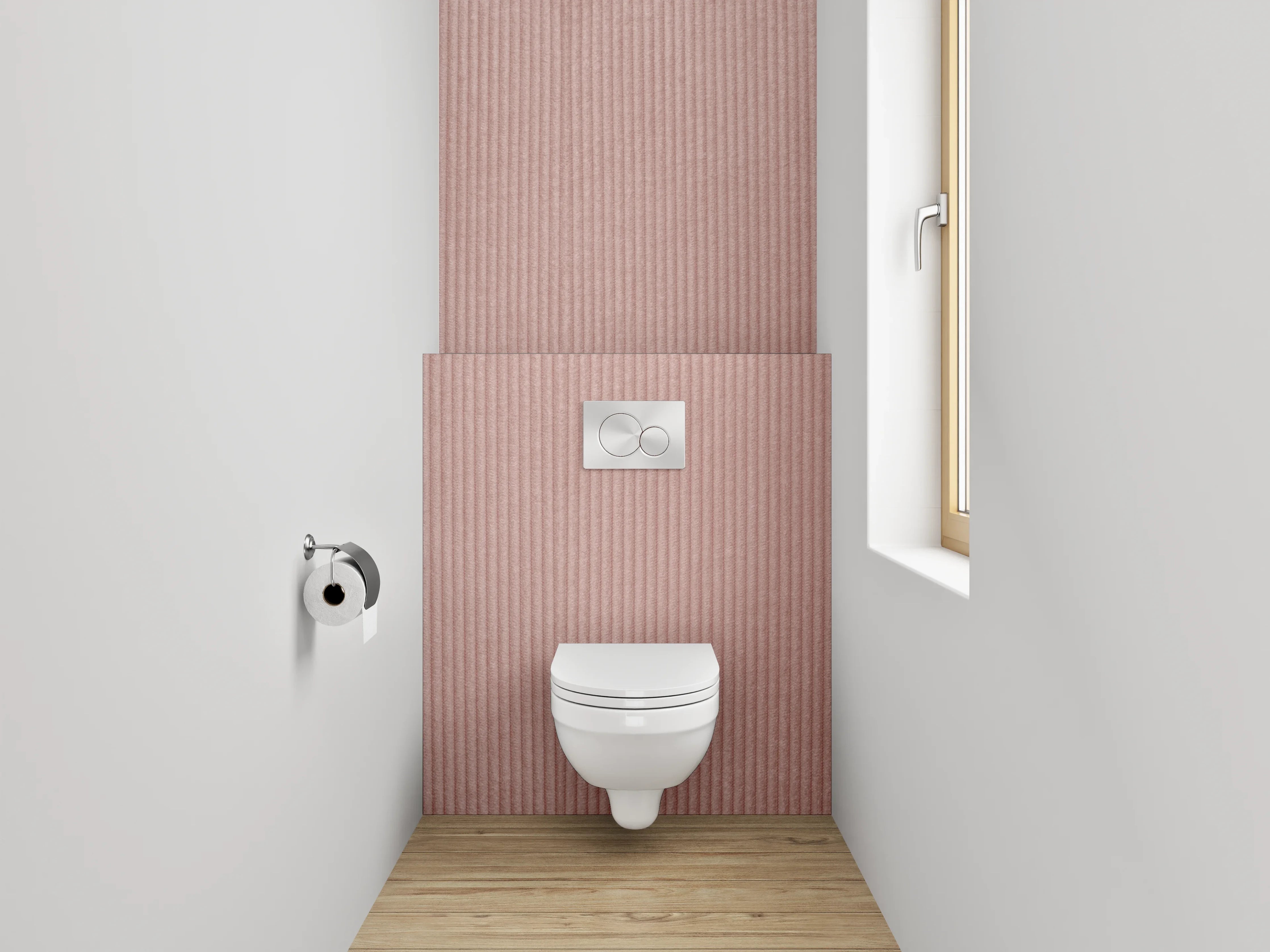 WC-Rückwand - Zarte Cord-Optik in Rosa