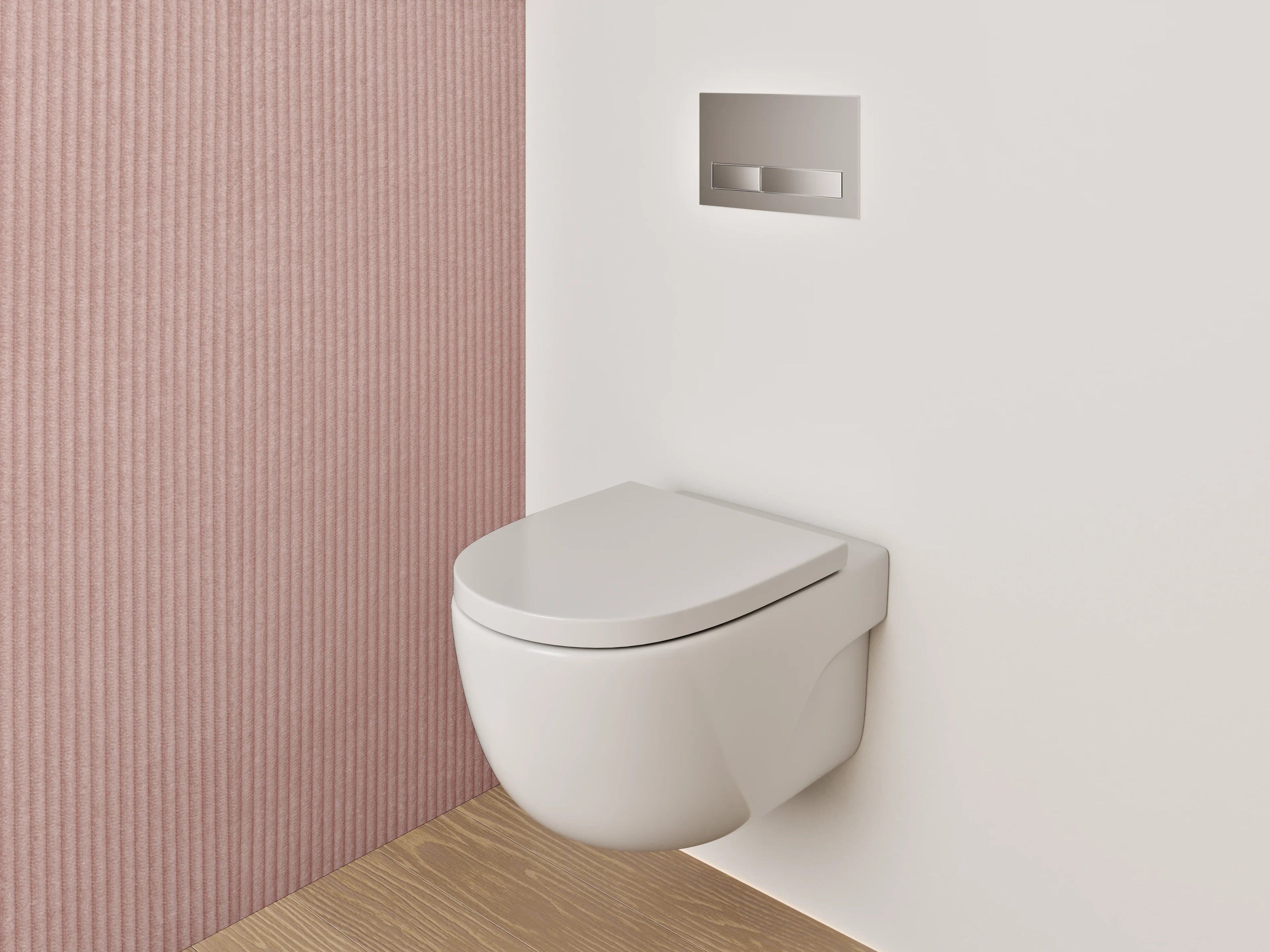 WC-Rückwand - Zarte Cord-Optik in Rosa
