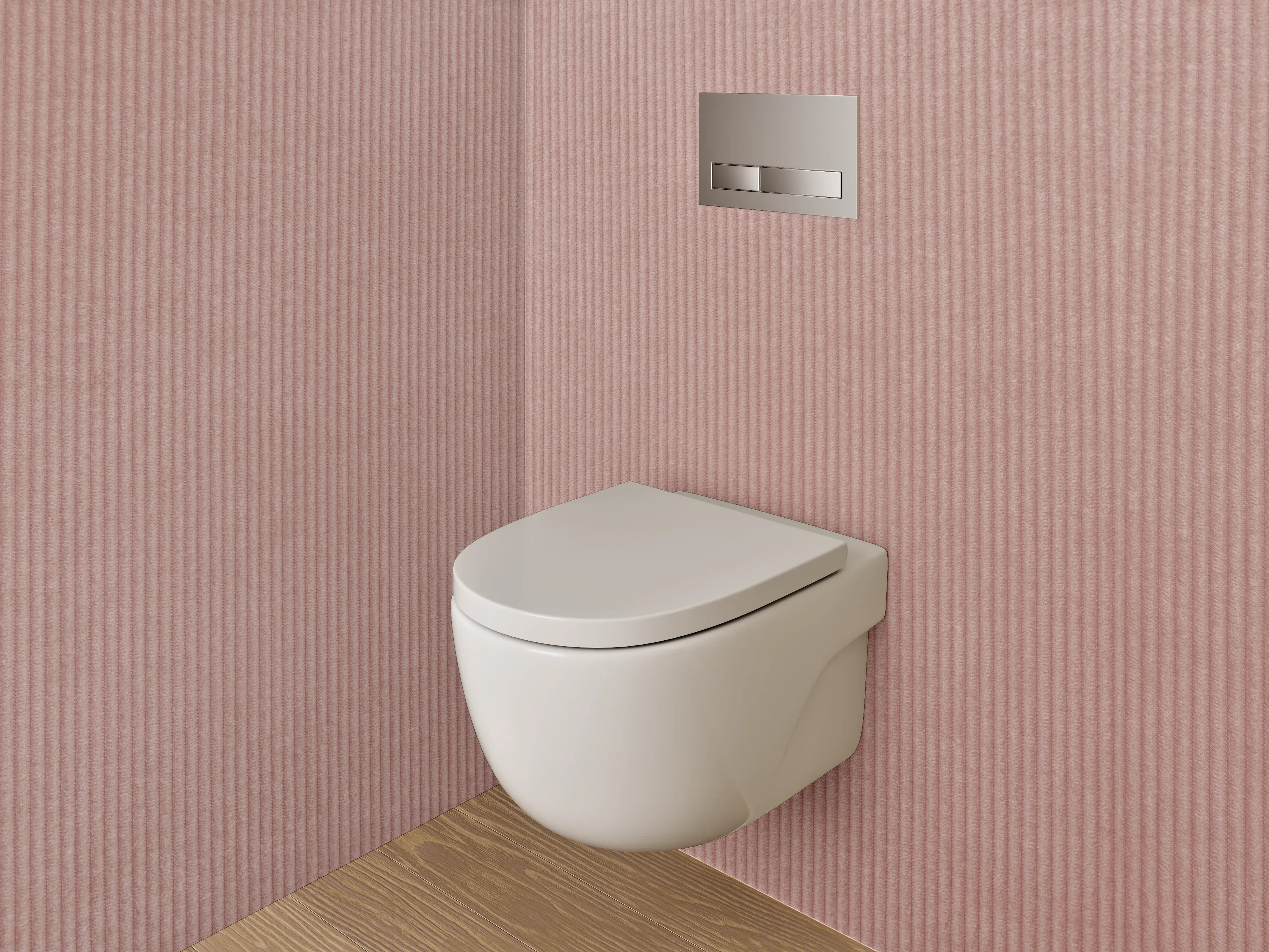 WC-Rückwand - Zarte Cord-Optik in Rosa