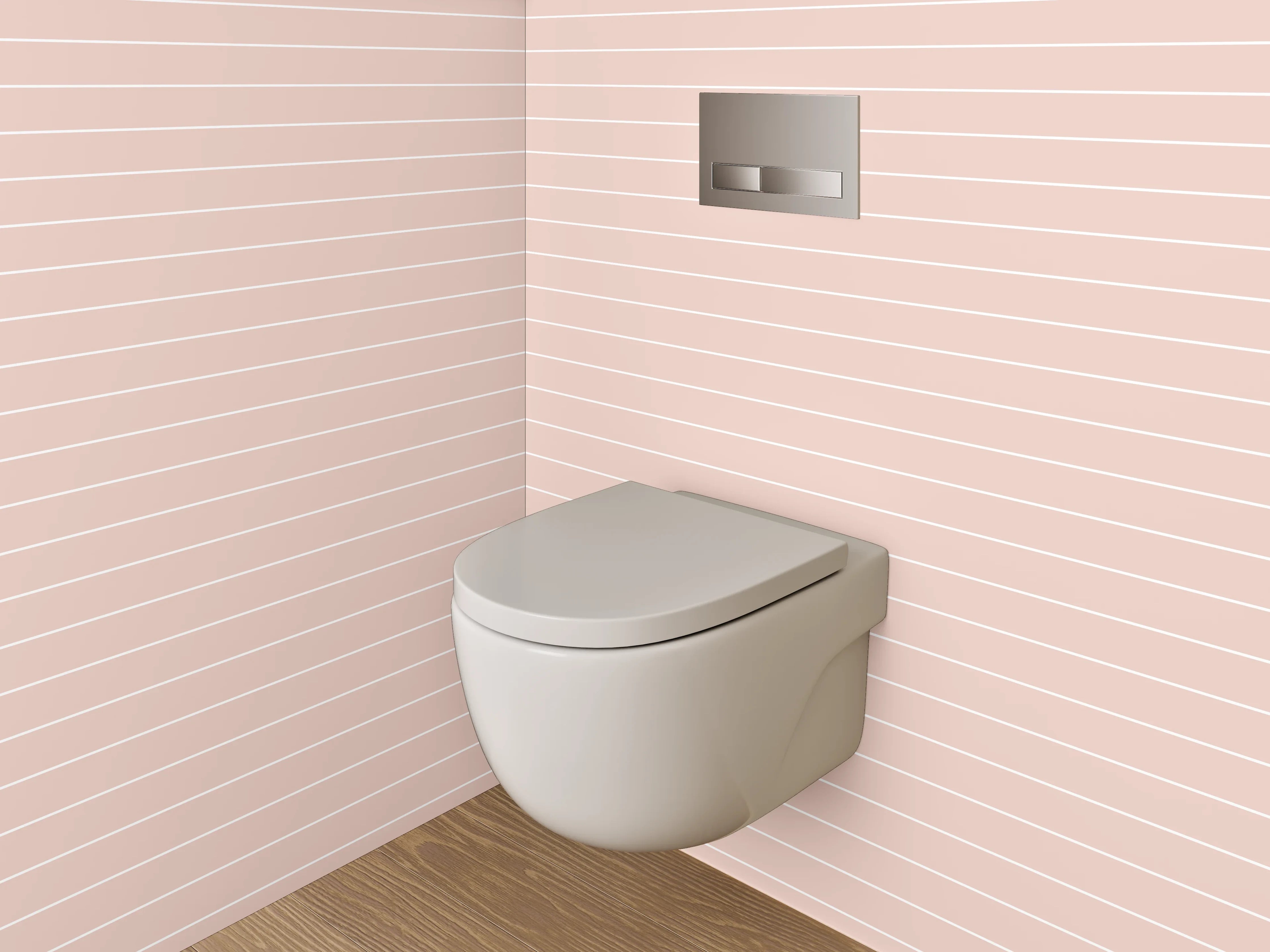 WC-Rückwand - Zarte Linien auf Rosa Hintergrund