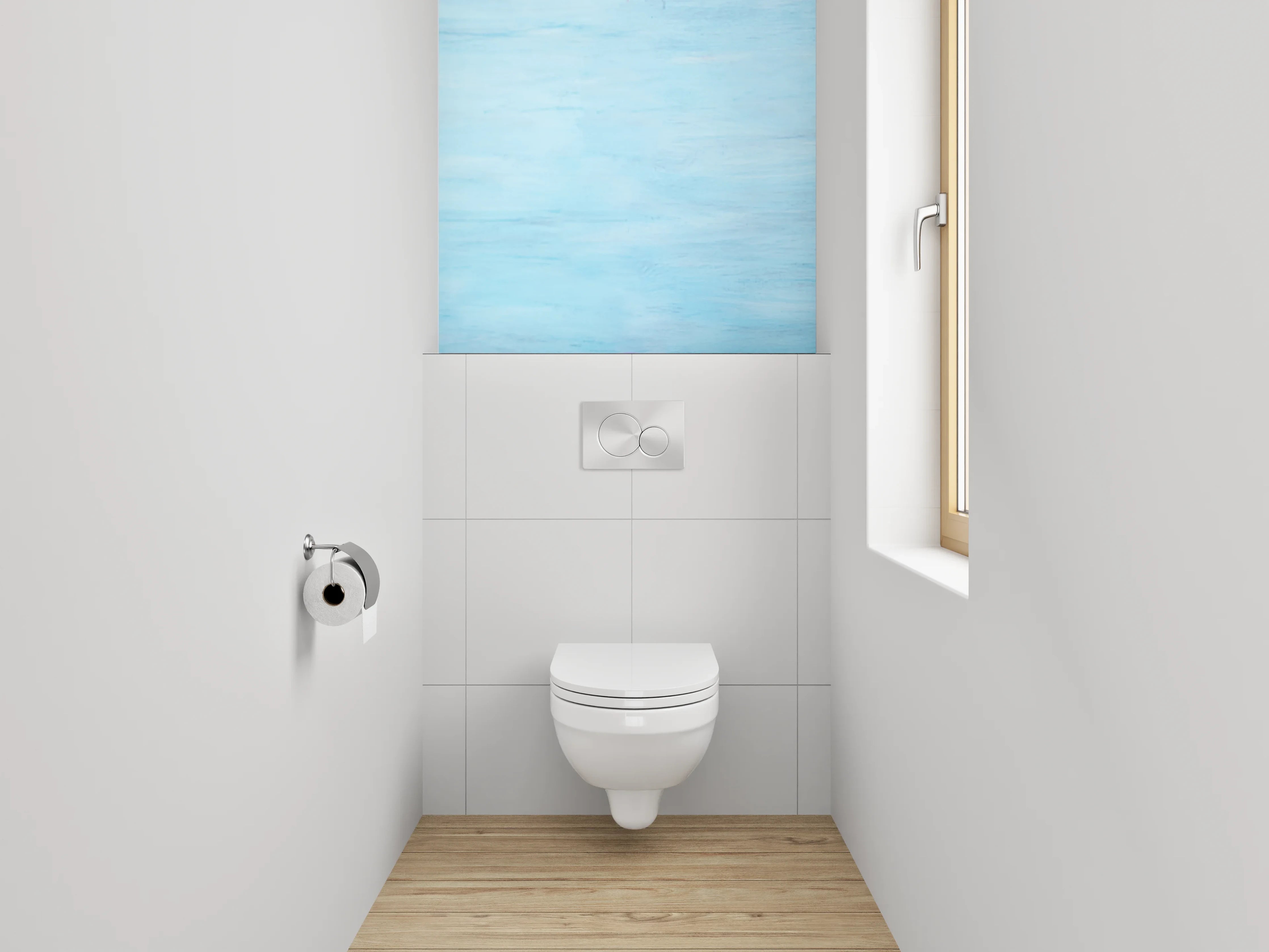 WC-Rückwand - Zarte Pampasgräser vor Himmelblau