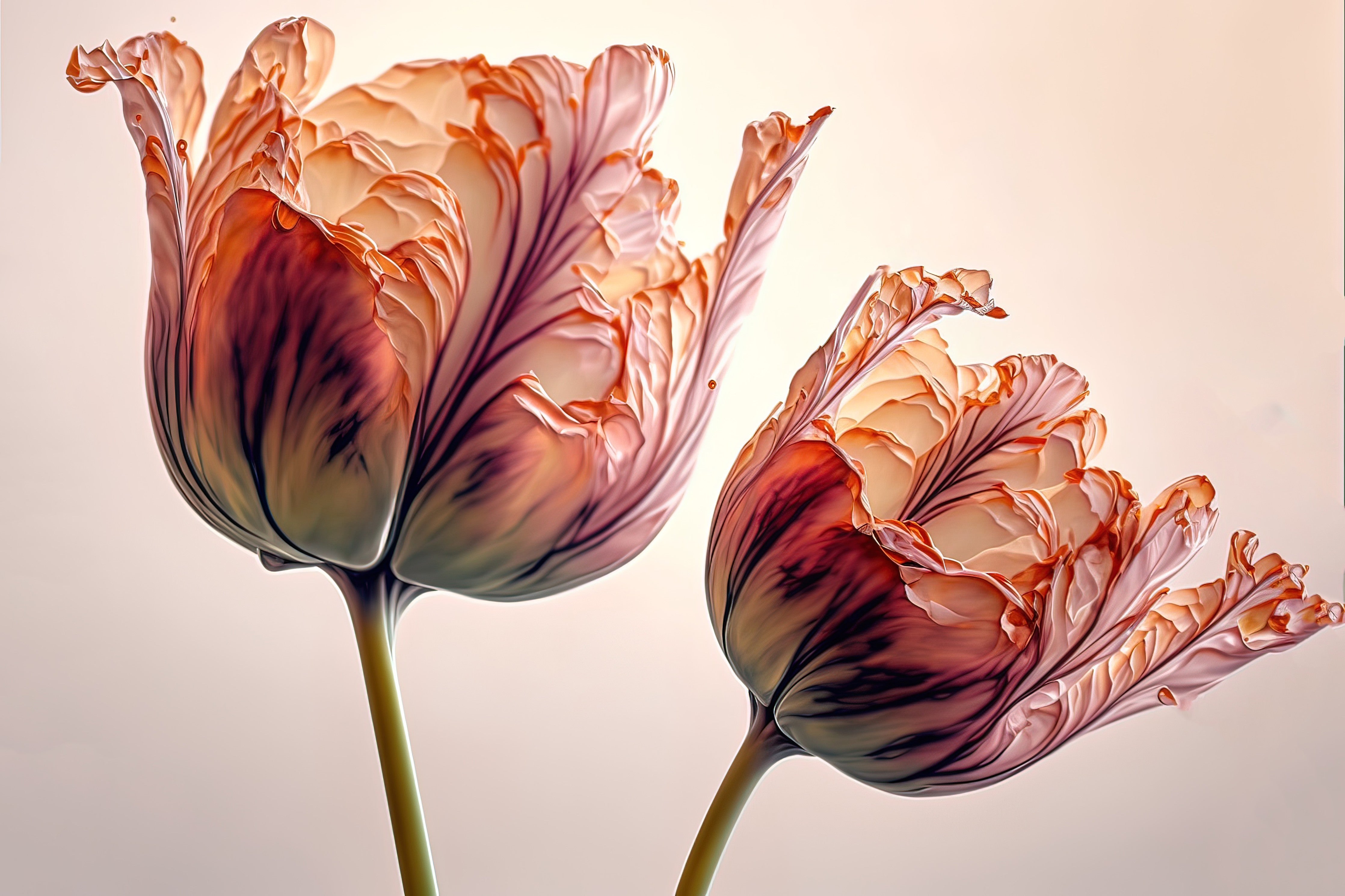 WC-Rückwand-Zarte Pfingstrosen Tulpen Fotokunst