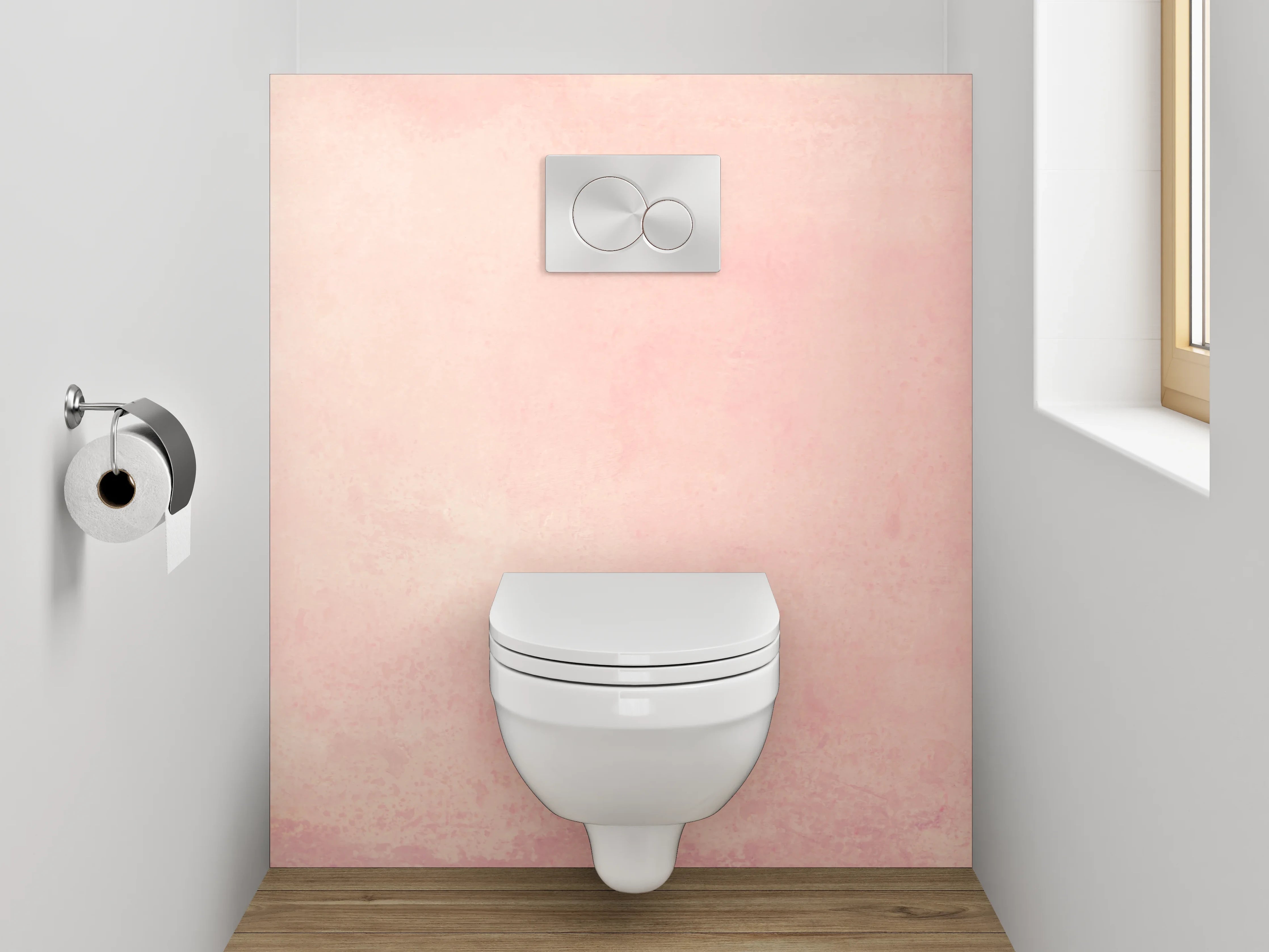WC-Rückwand - Zarte rosa Aquarell-Optik