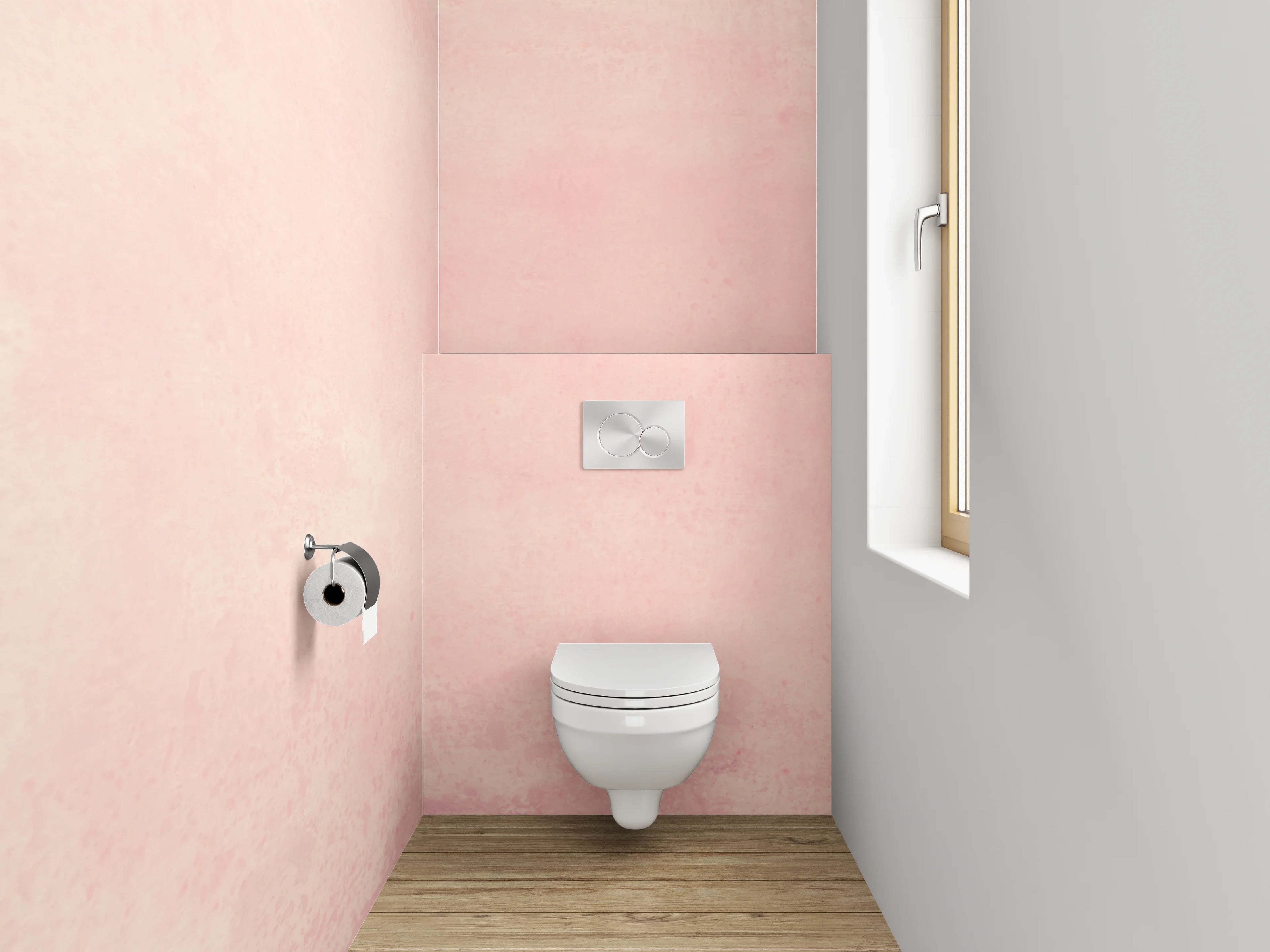 WC-Rückwand - Zarte rosa Aquarell-Optik