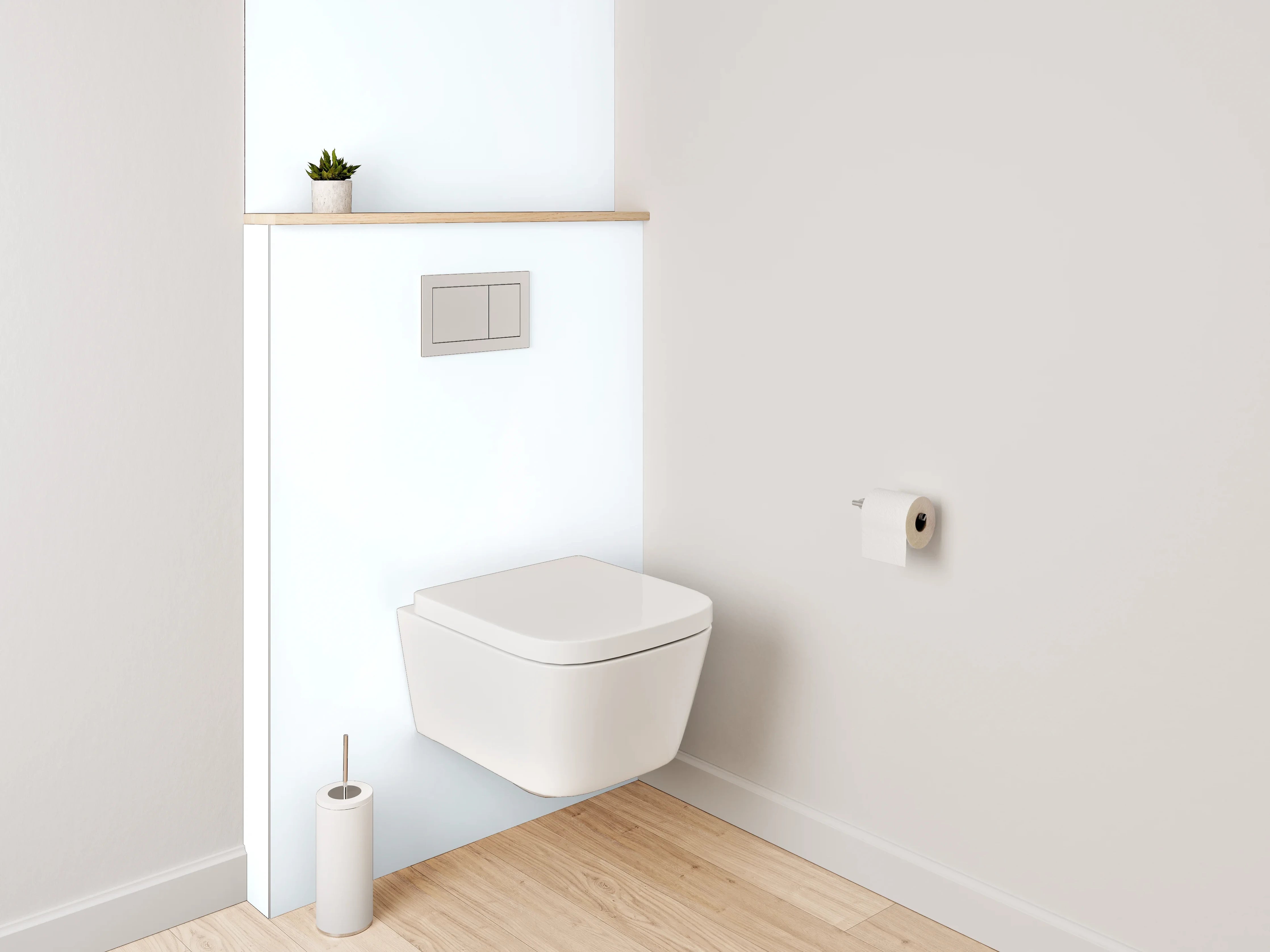 WC-Rückwand - Zarte weiße Orchidee Minimalismus