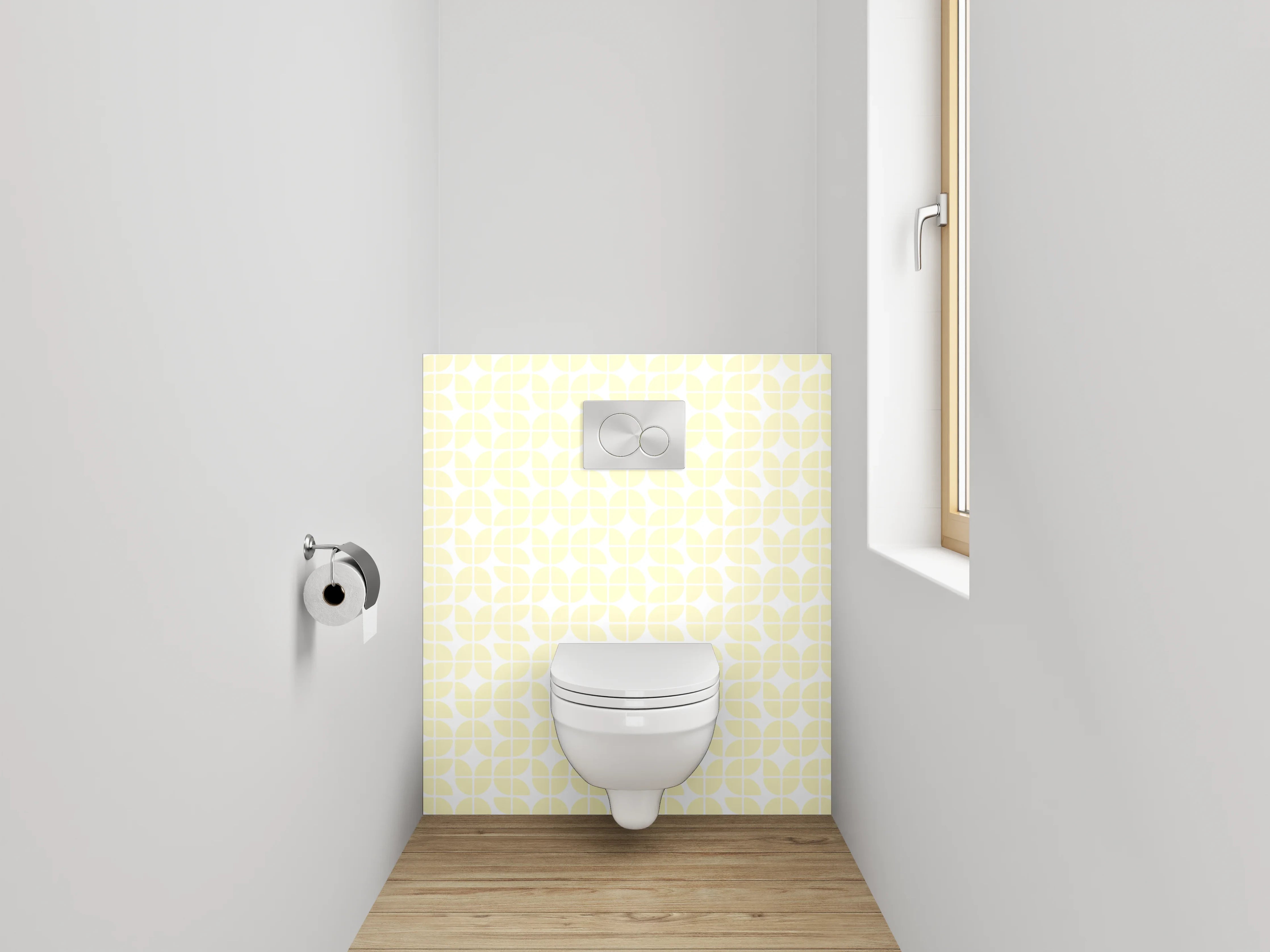 WC-Rückwand - Zartes Gelb Muster Tapete