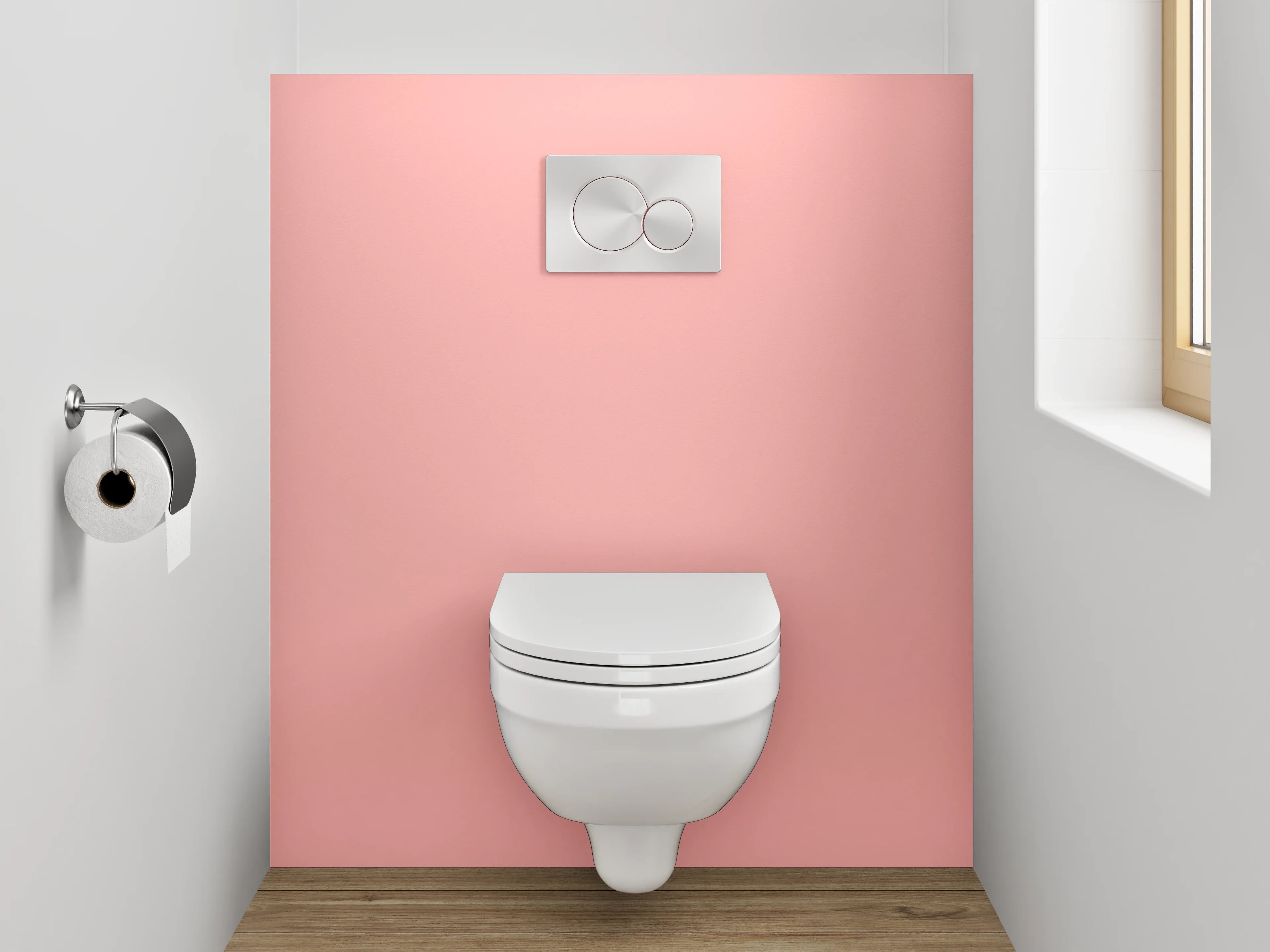 WC-Rückwand - Zartes Rosa Farbverlauf Design