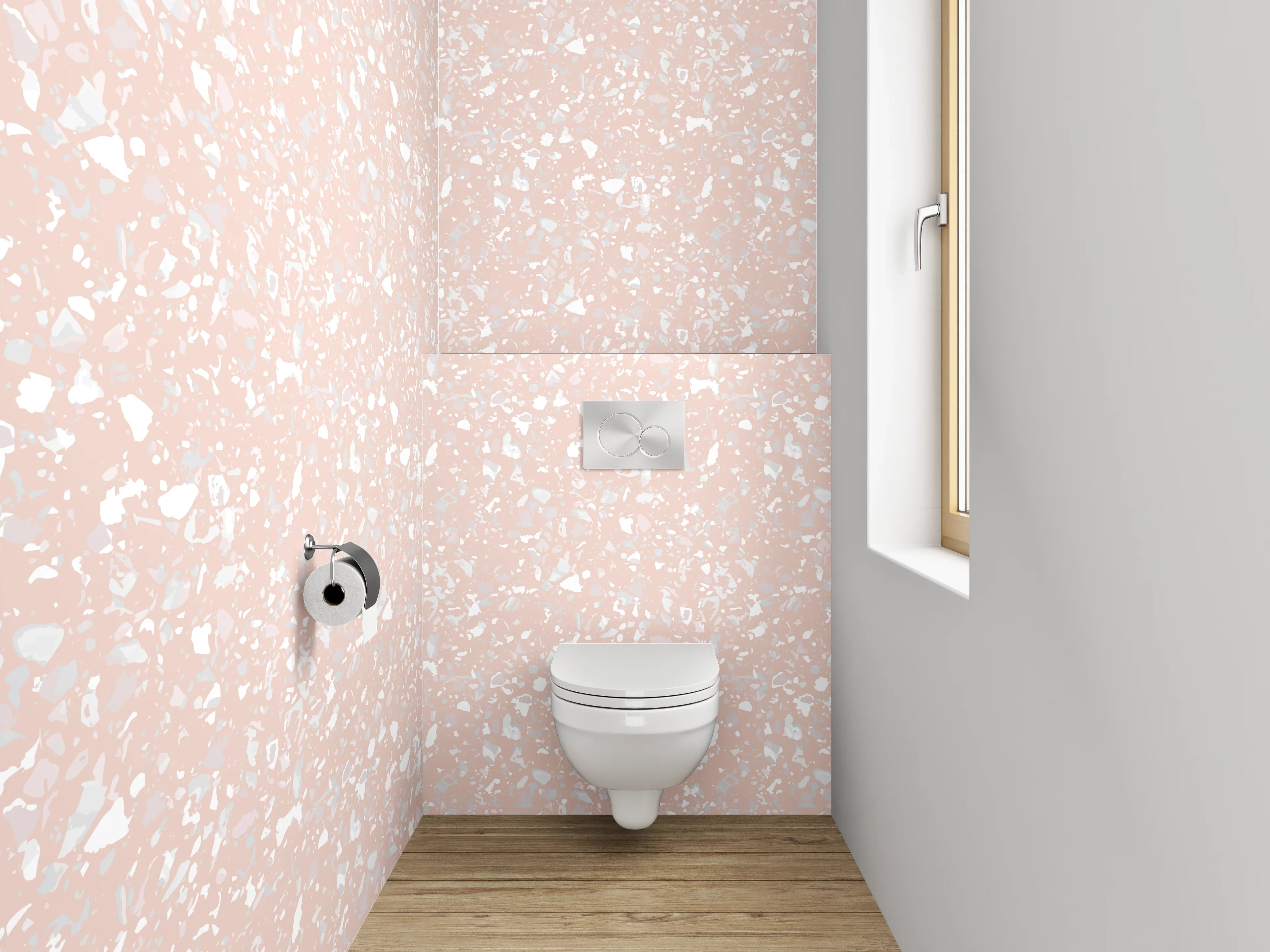 WC-Rückwand - Zartes Rosa Muster für Dekor