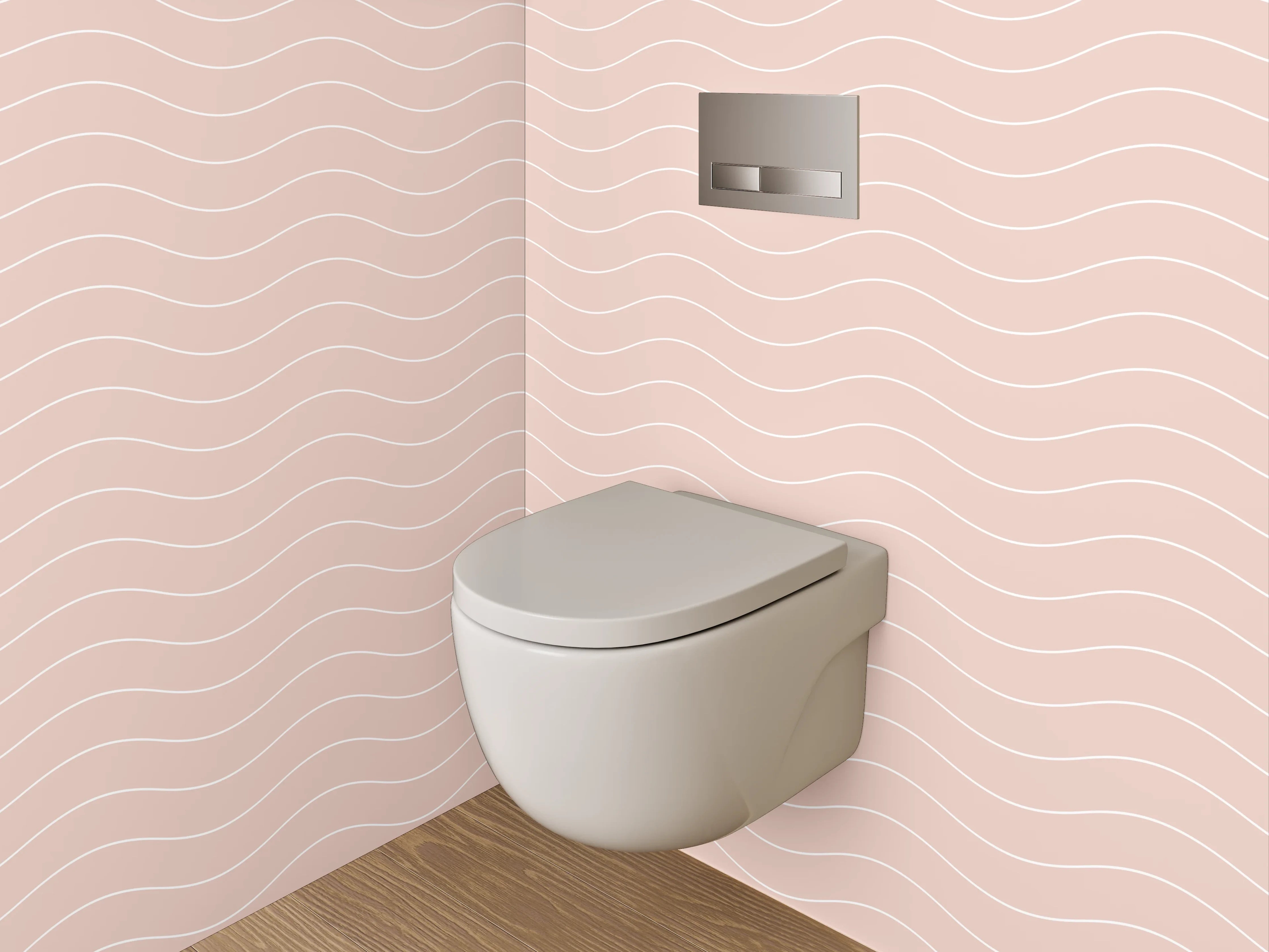 WC-Rückwand - Zartes Wellenmuster in Beige