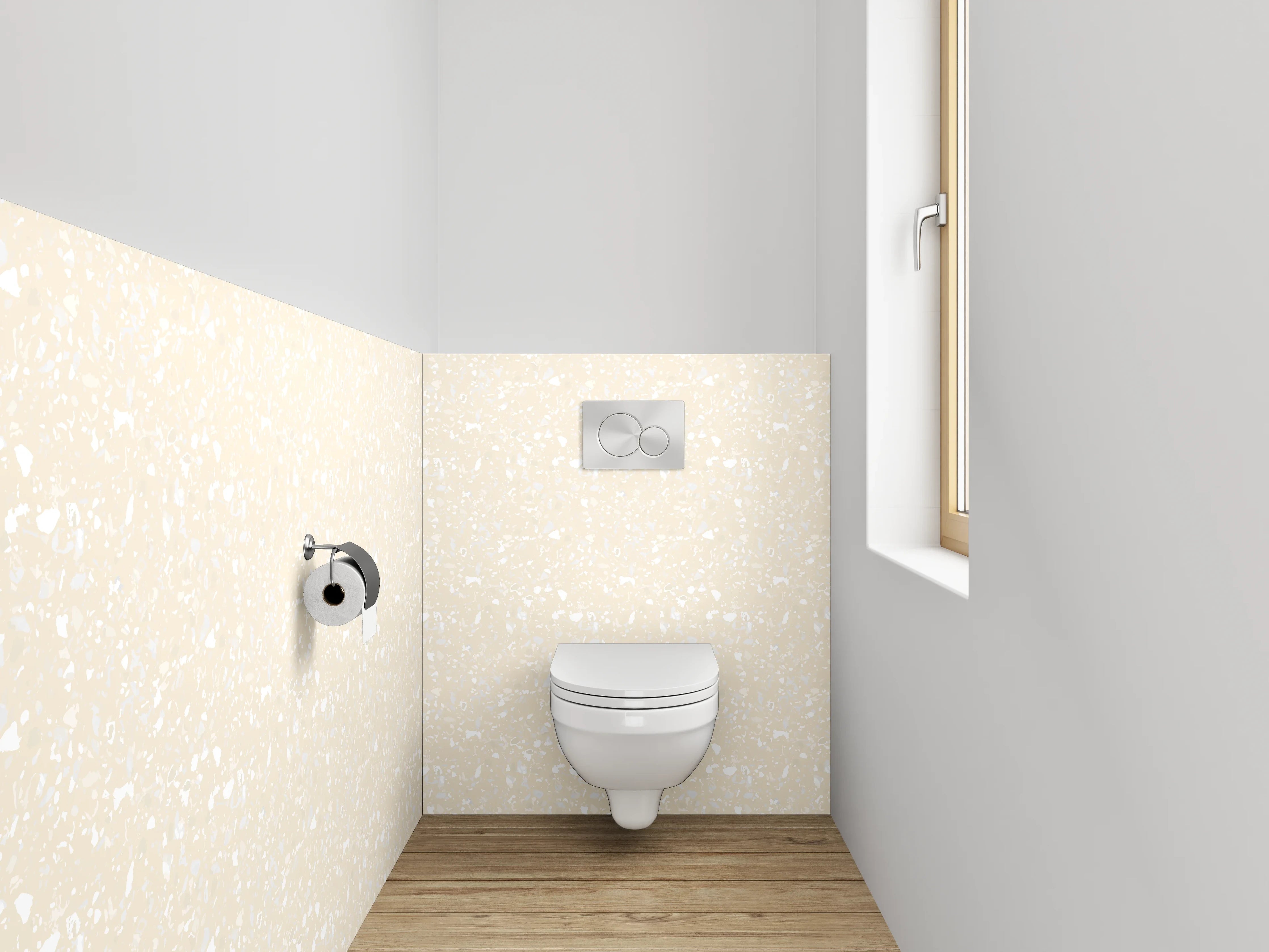 WC-Rückwand - Zartes beiges Minimal-Muster