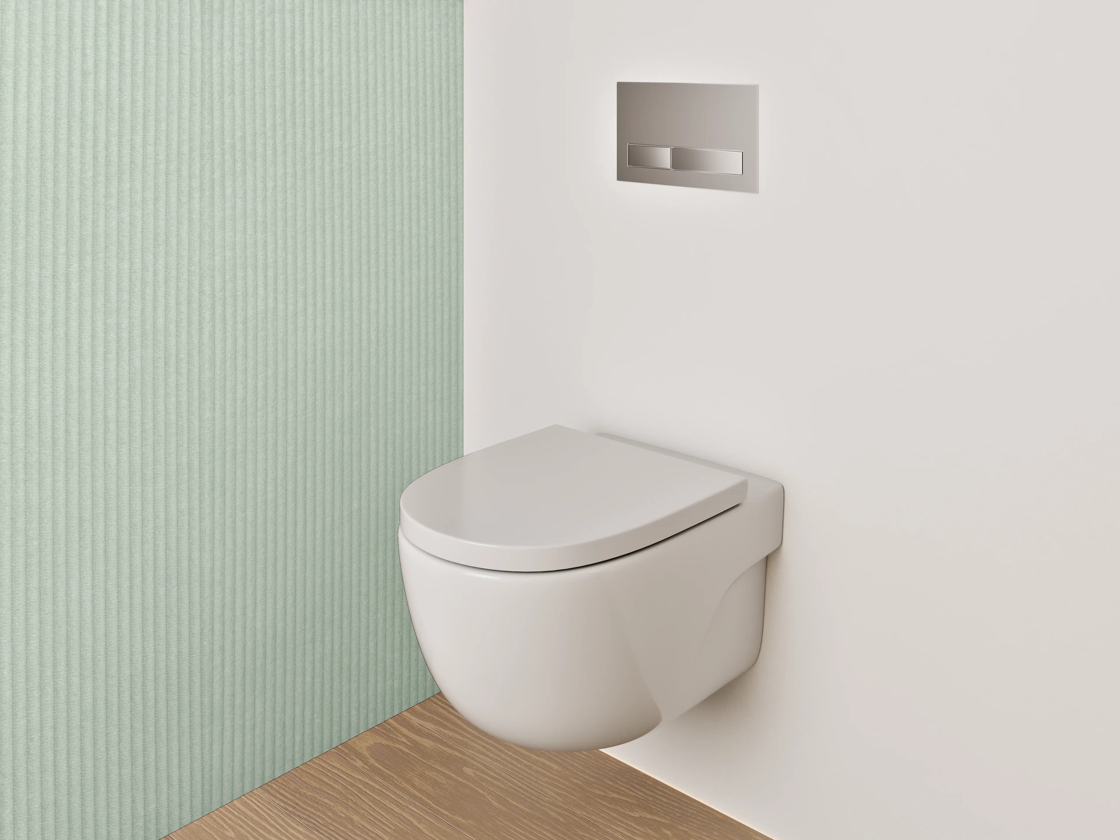 WC-Rückwand - Zartgrüne Struktur Tapete modern