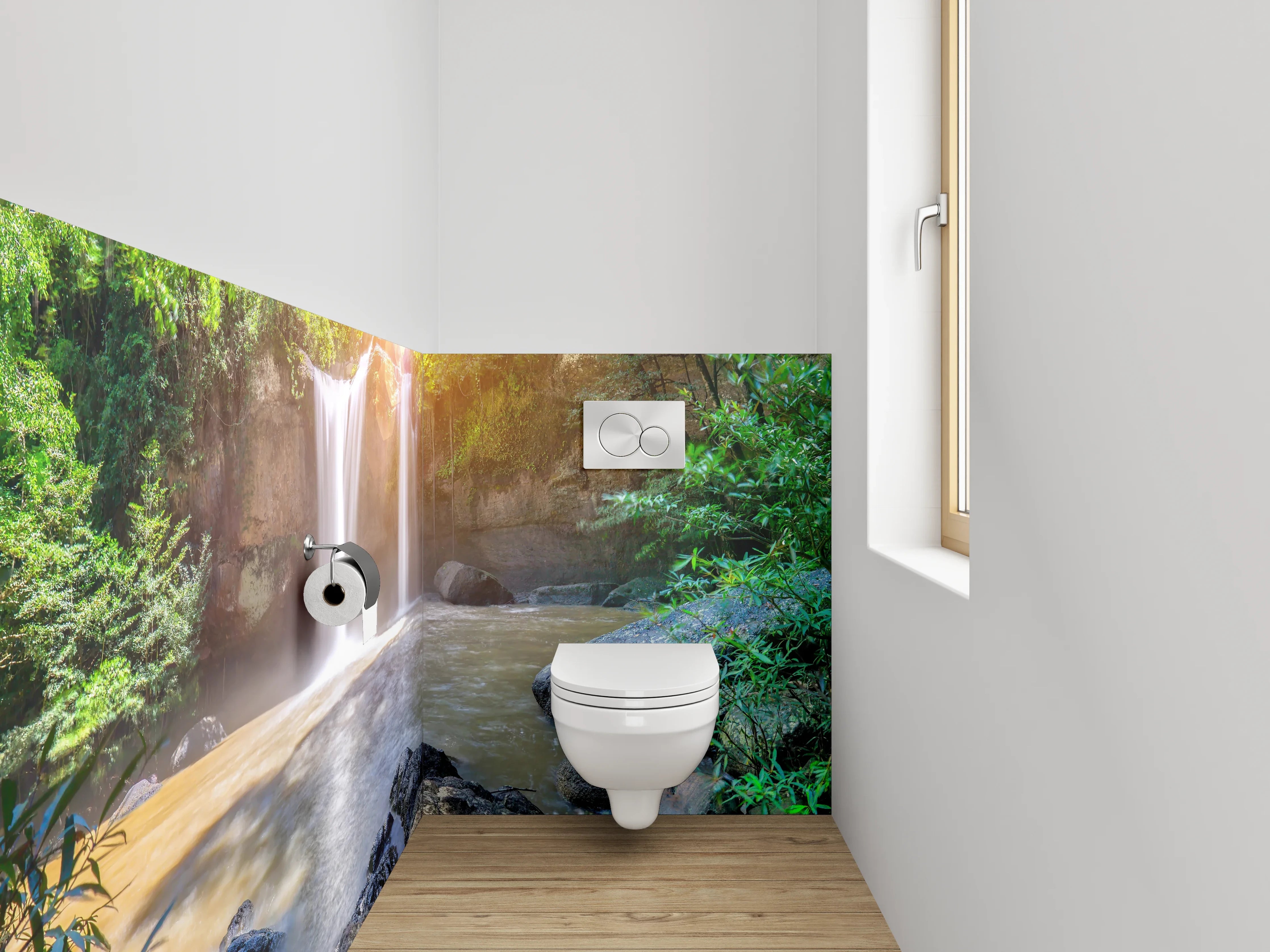 WC-Rückwand - Zauberhafte Wasserfall-Oase Natur