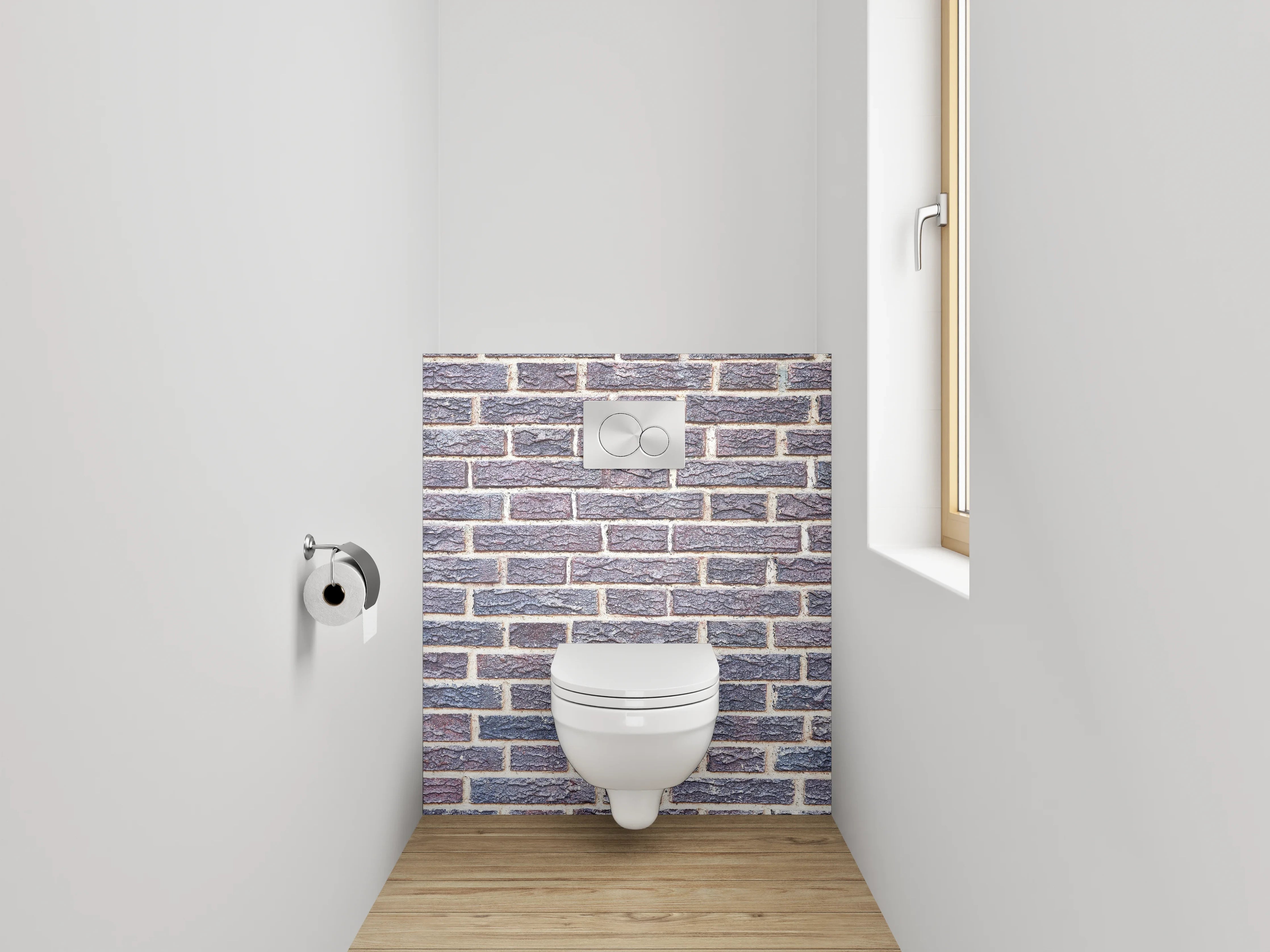 WC-Rückwand - Ziegelstein-Mauer Struktur Braun Grau