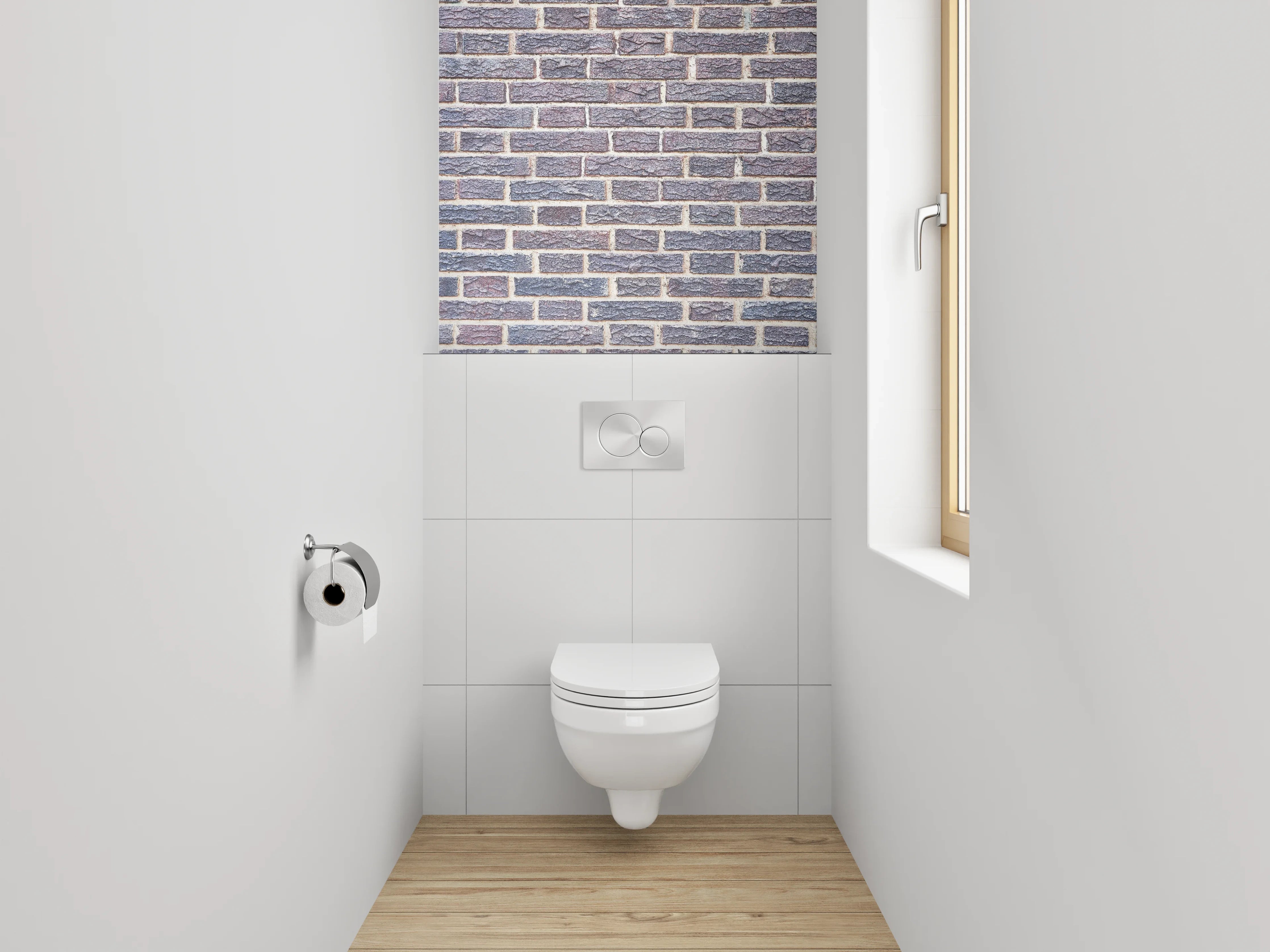 WC-Rückwand - Ziegelstein-Mauer Struktur Braun Grau