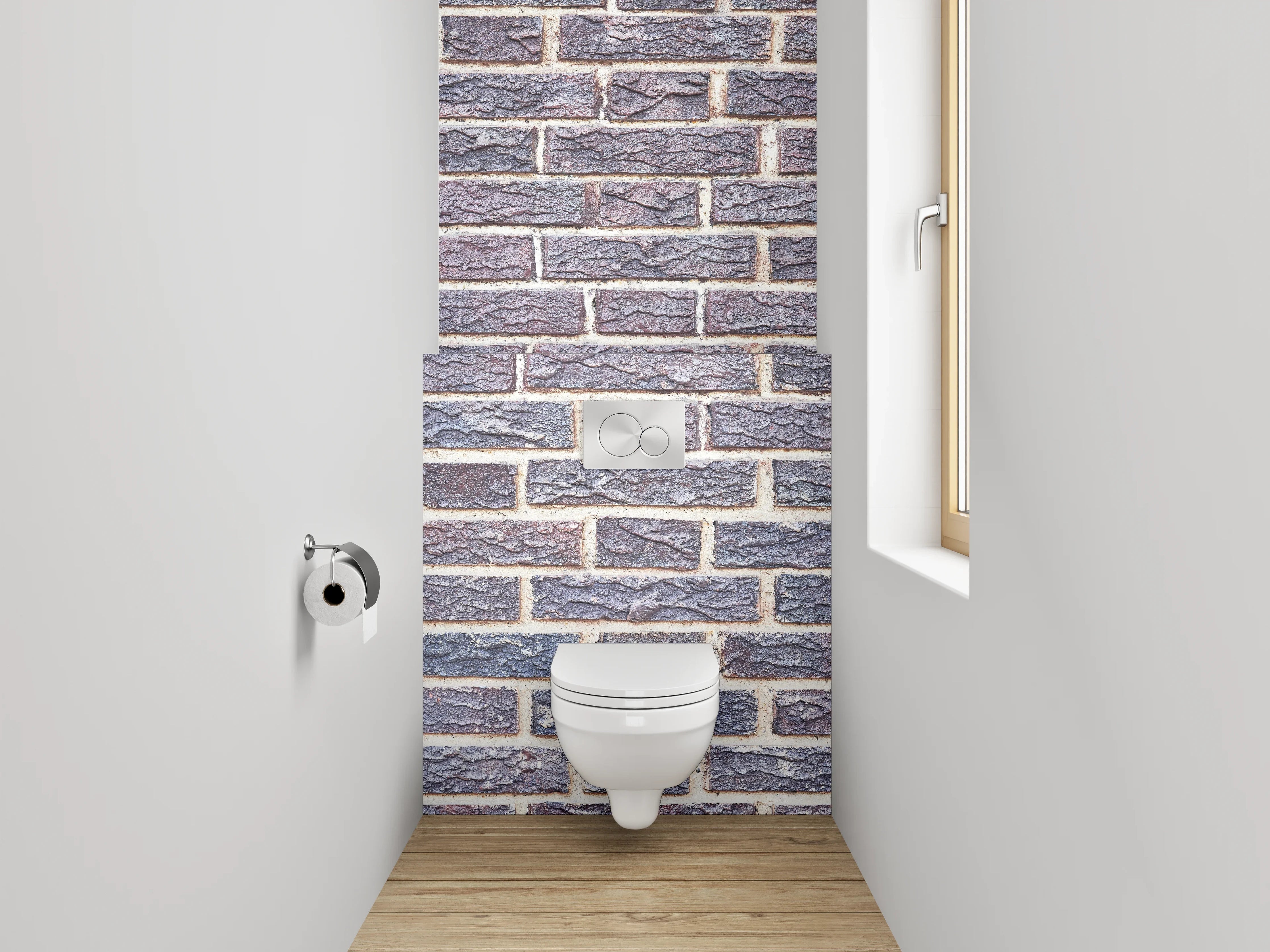 WC-Rückwand - Ziegelstein-Mauer Struktur Braun Grau