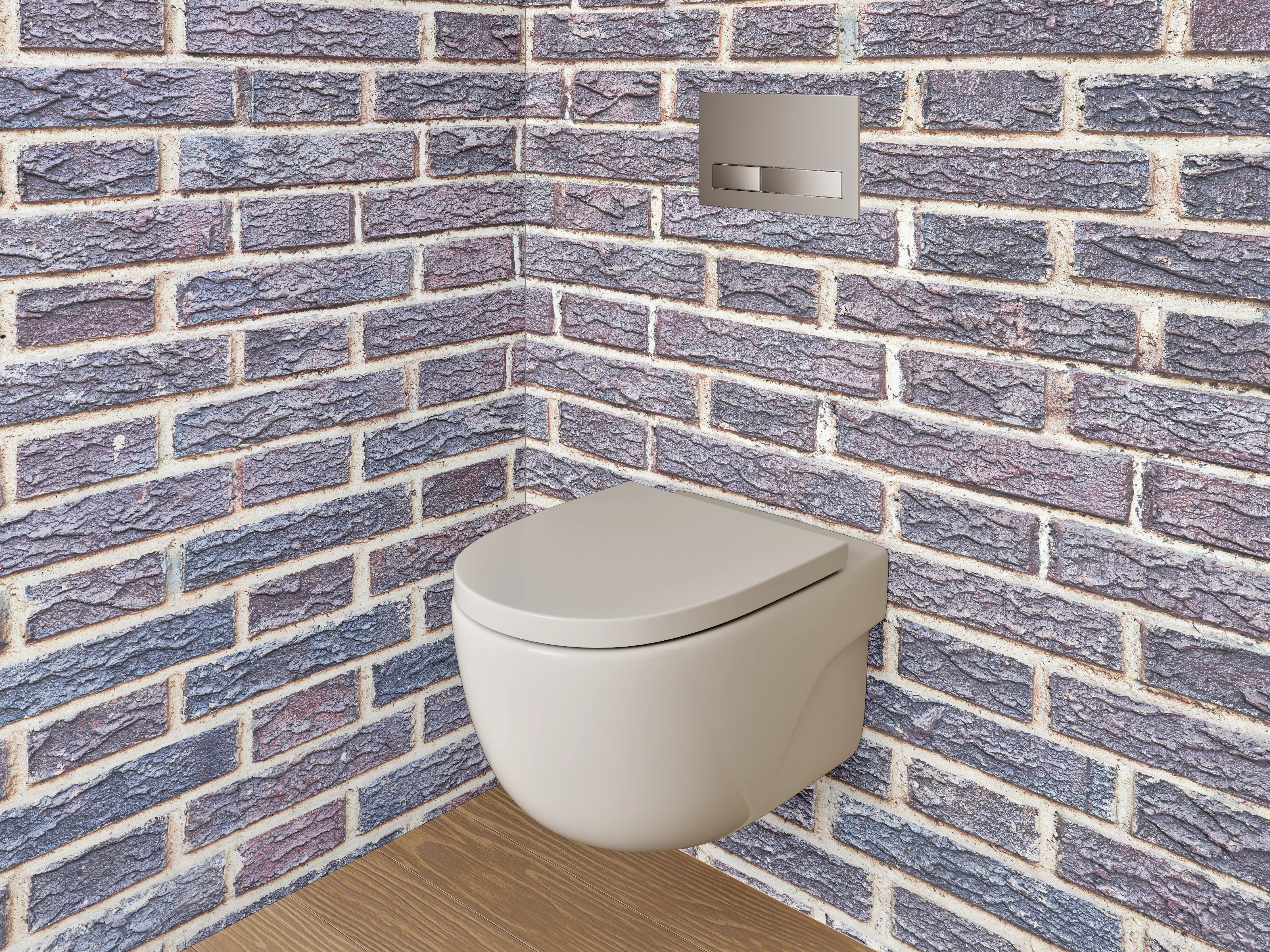 WC-Rückwand - Ziegelstein-Mauer Struktur Braun Grau