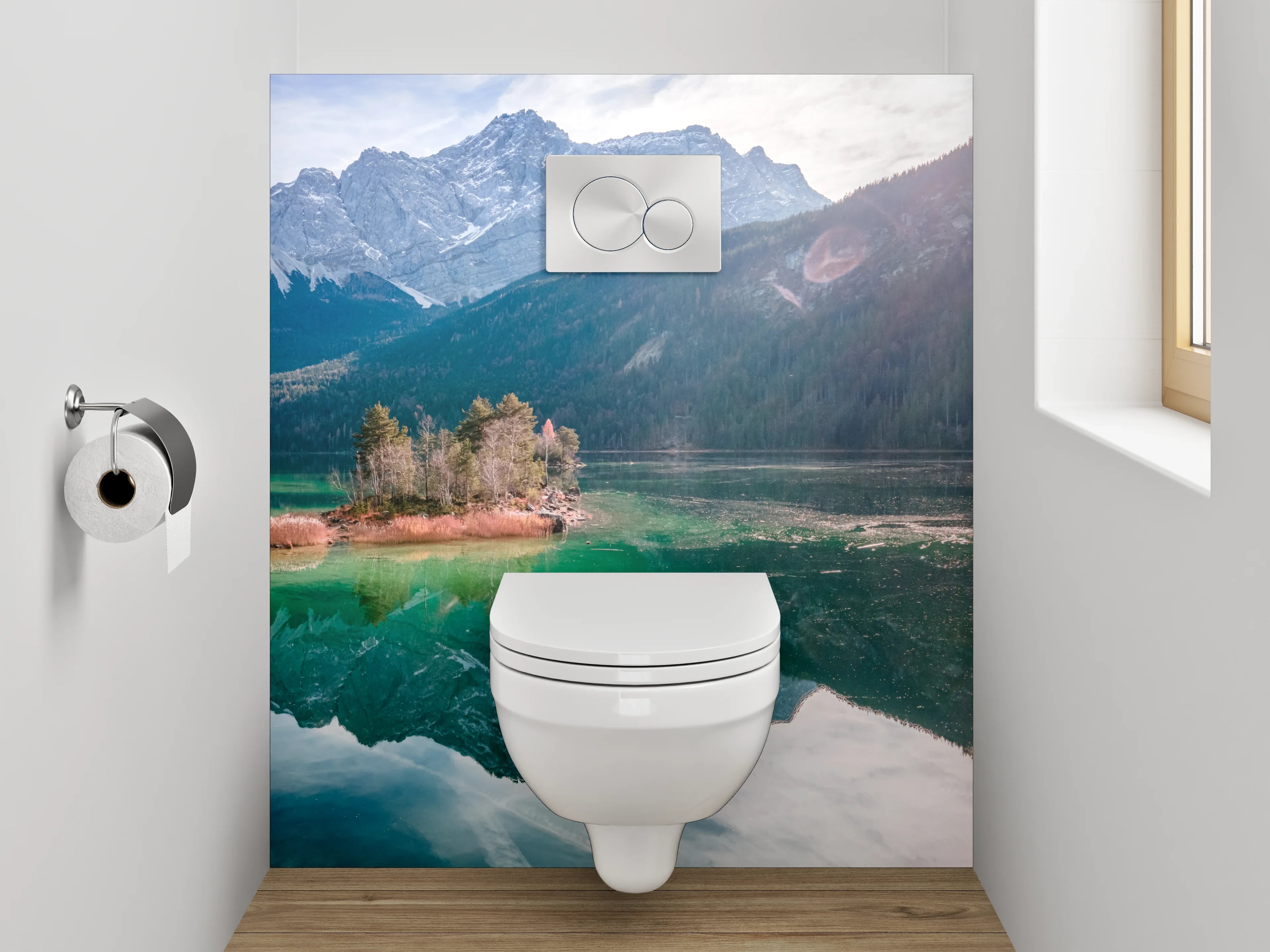 WC-Rückwand - Zugspitze Panorama am Eibsee