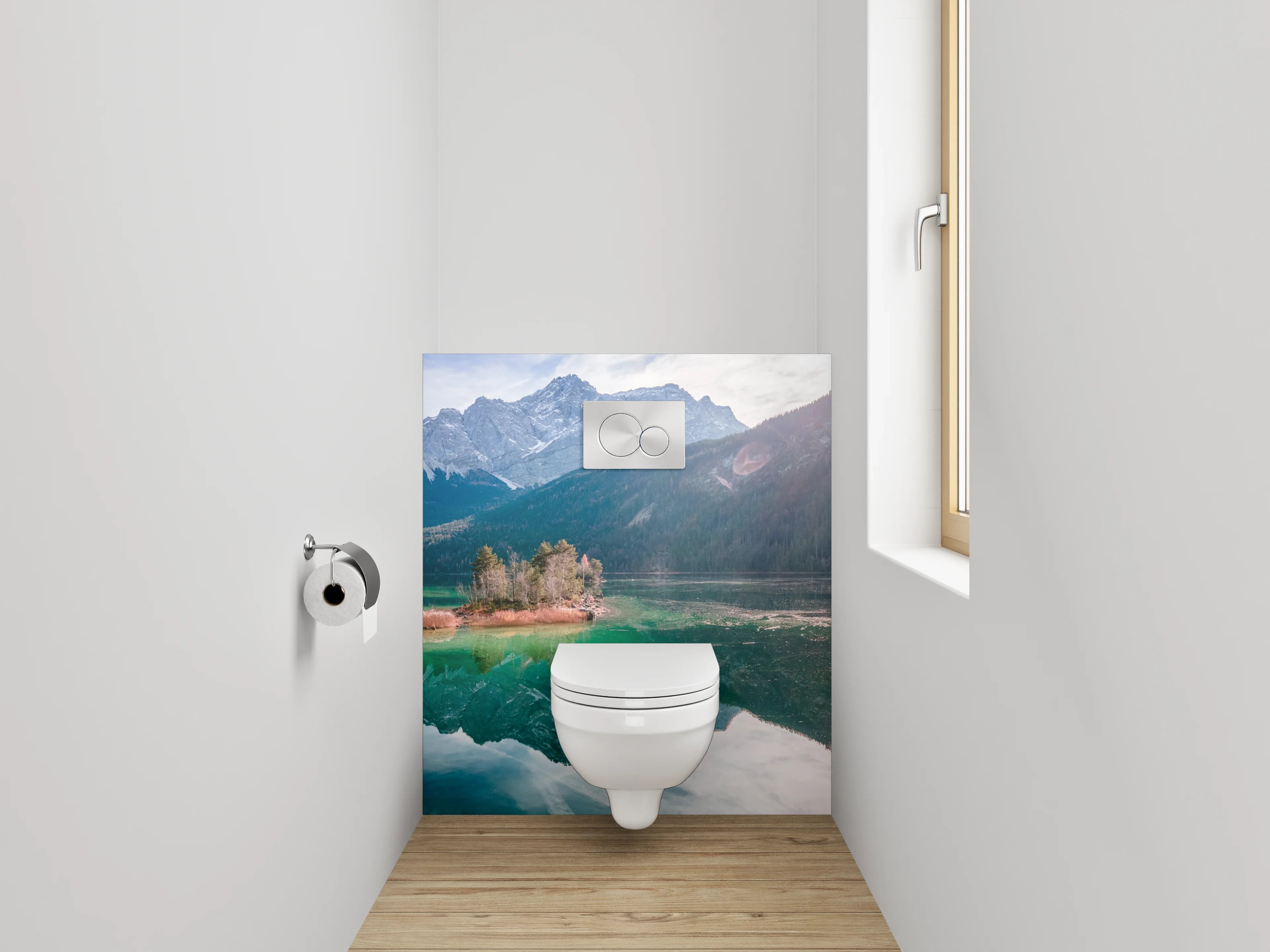 WC-Rückwand - Zugspitze Panorama am Eibsee