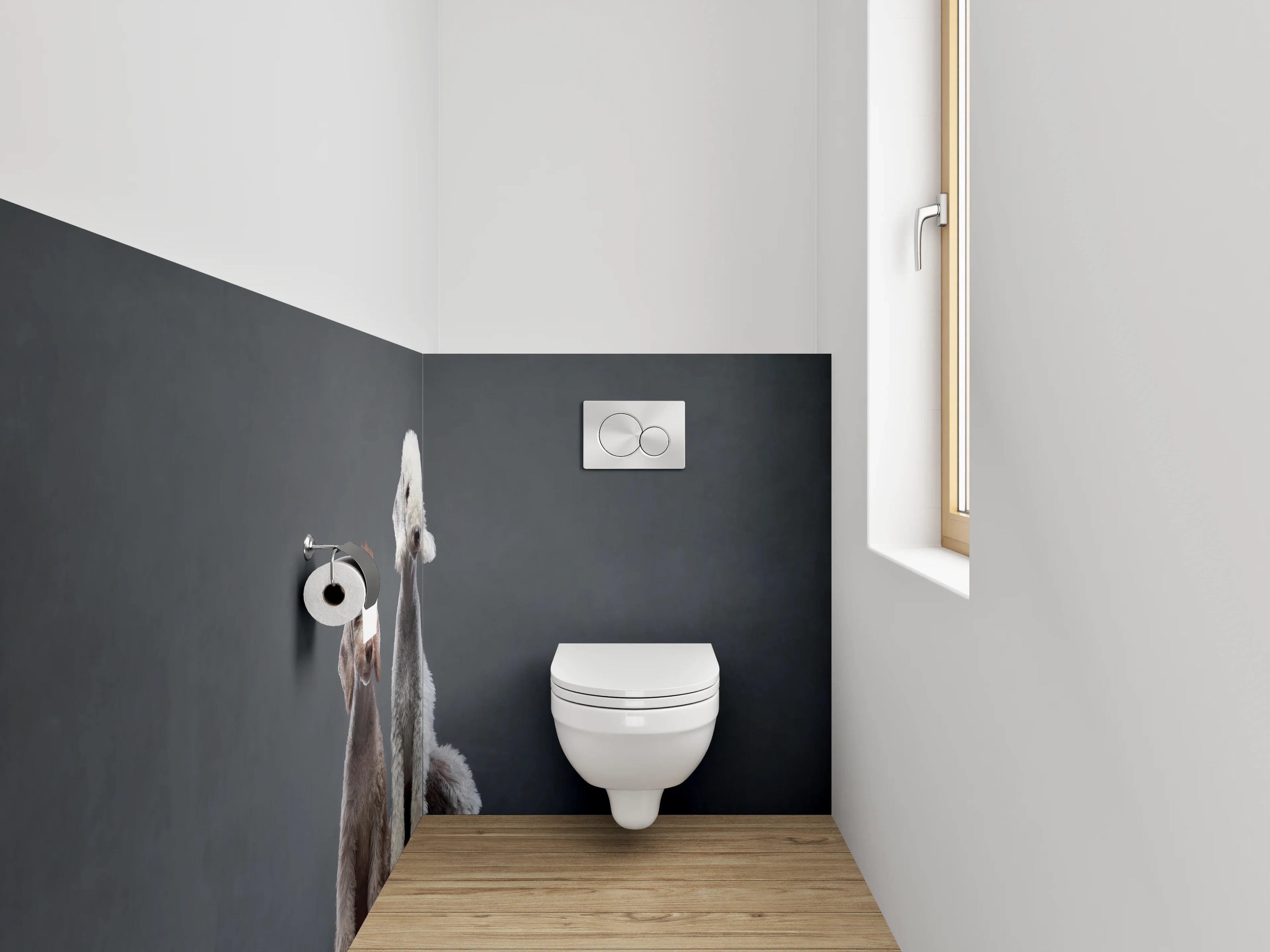 WC-Rückwand - Zwei Bedlington Terrier auf dunklem Hintergrund