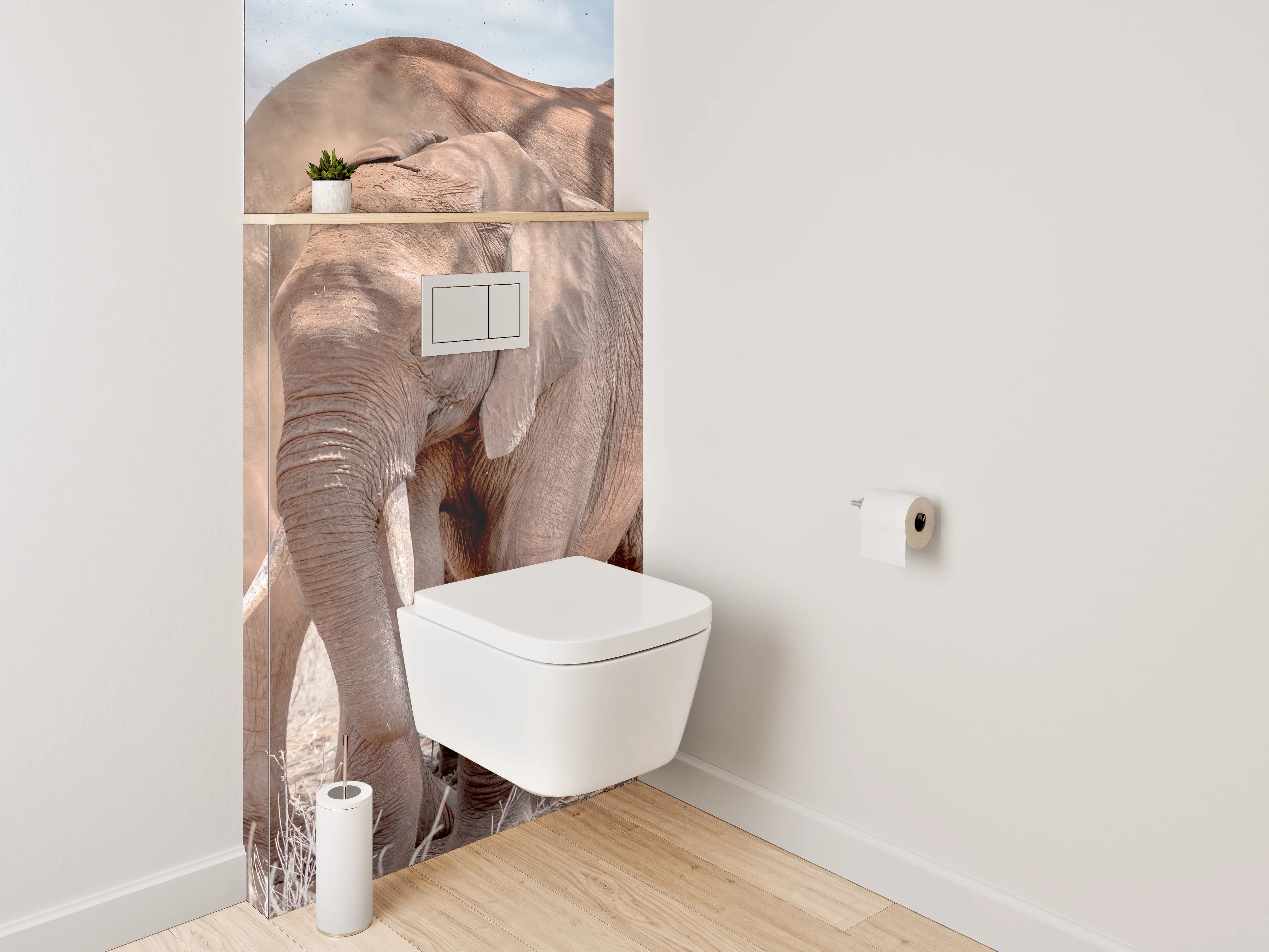 WC-Rückwand - Zwei Elefanten in der Savanne