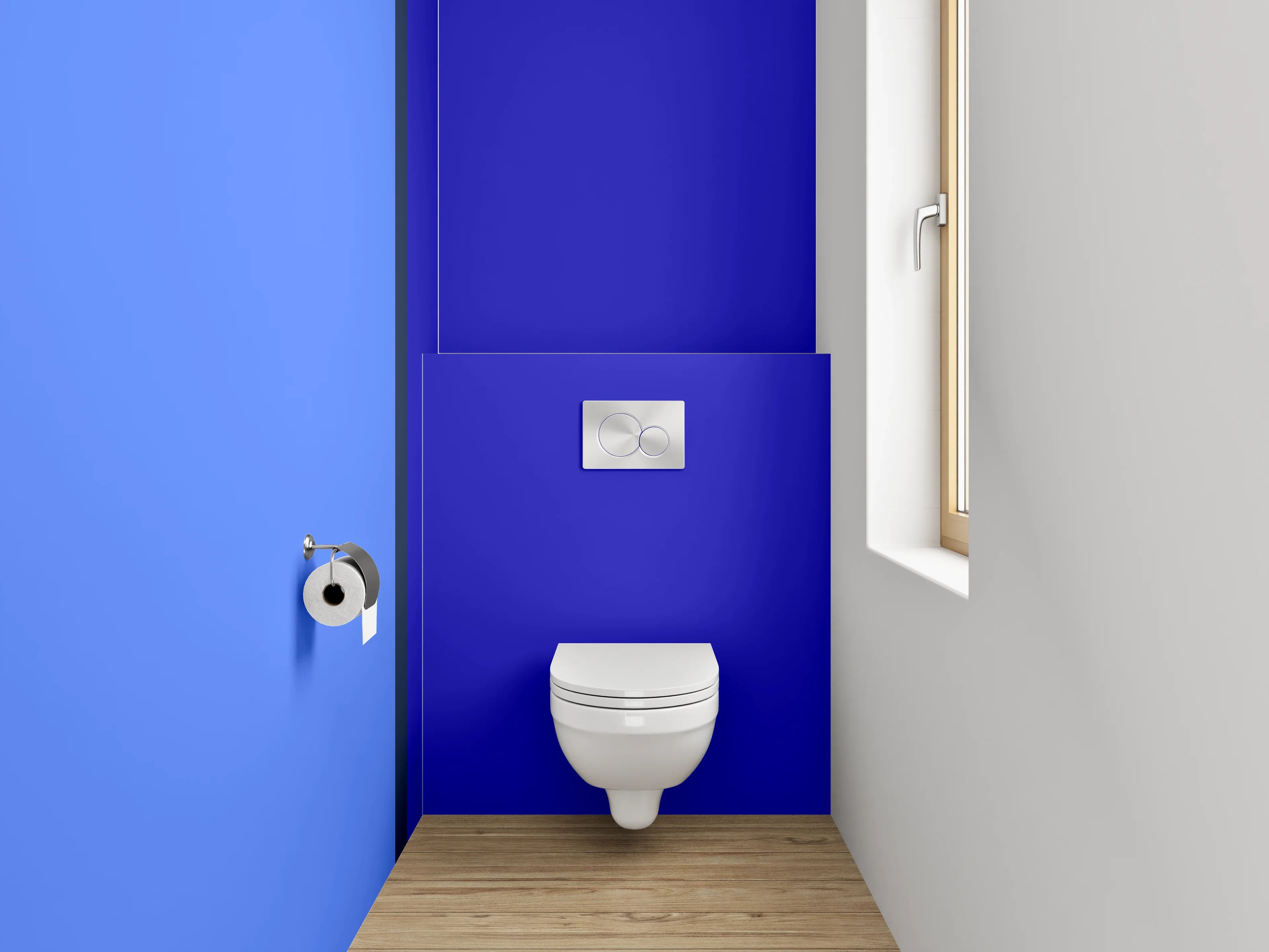 WC-Rückwand - Zweifarbige blaue Streifen – Modern