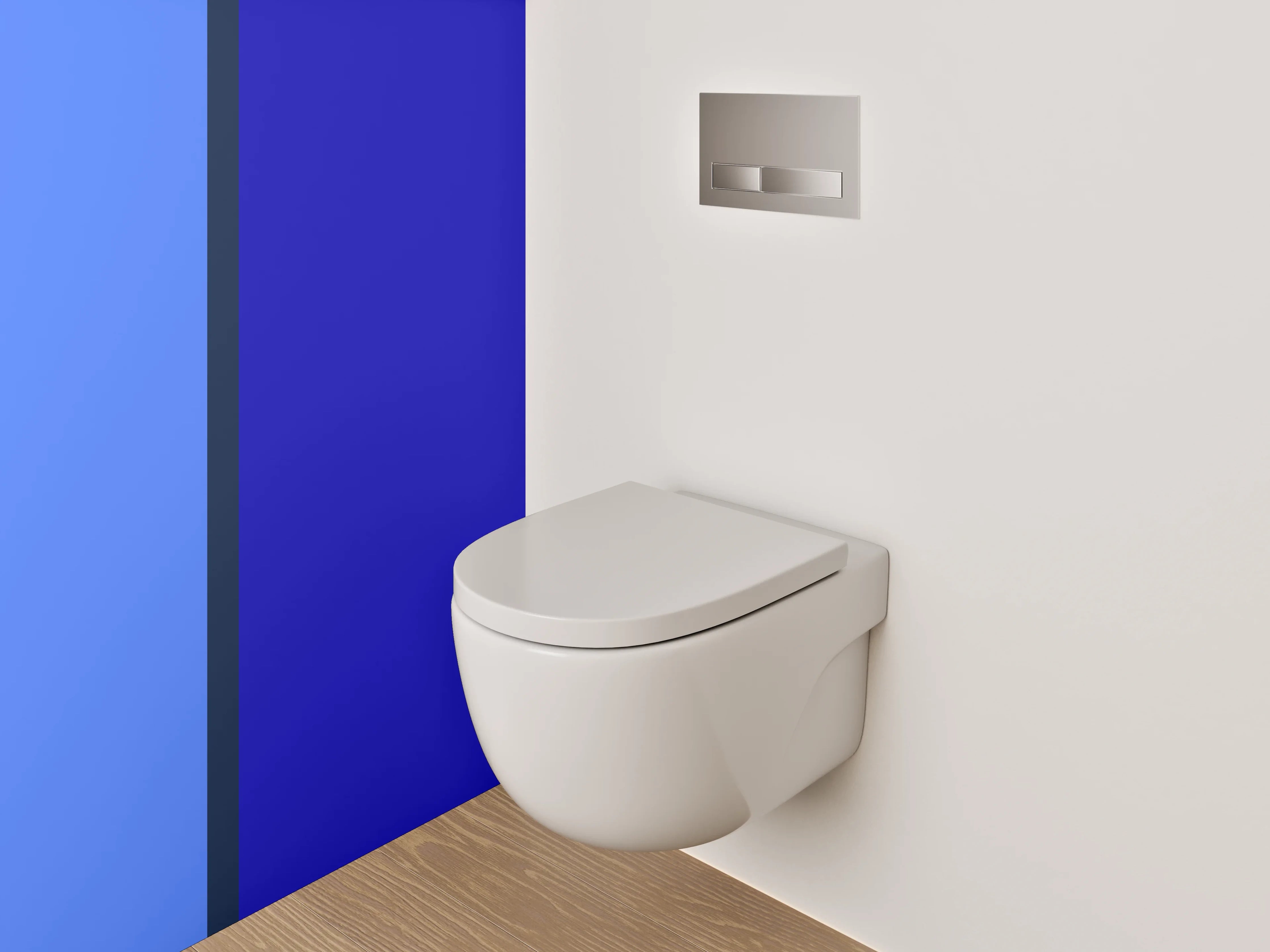 WC-Rückwand - Zweifarbige blaue Streifen – Modern